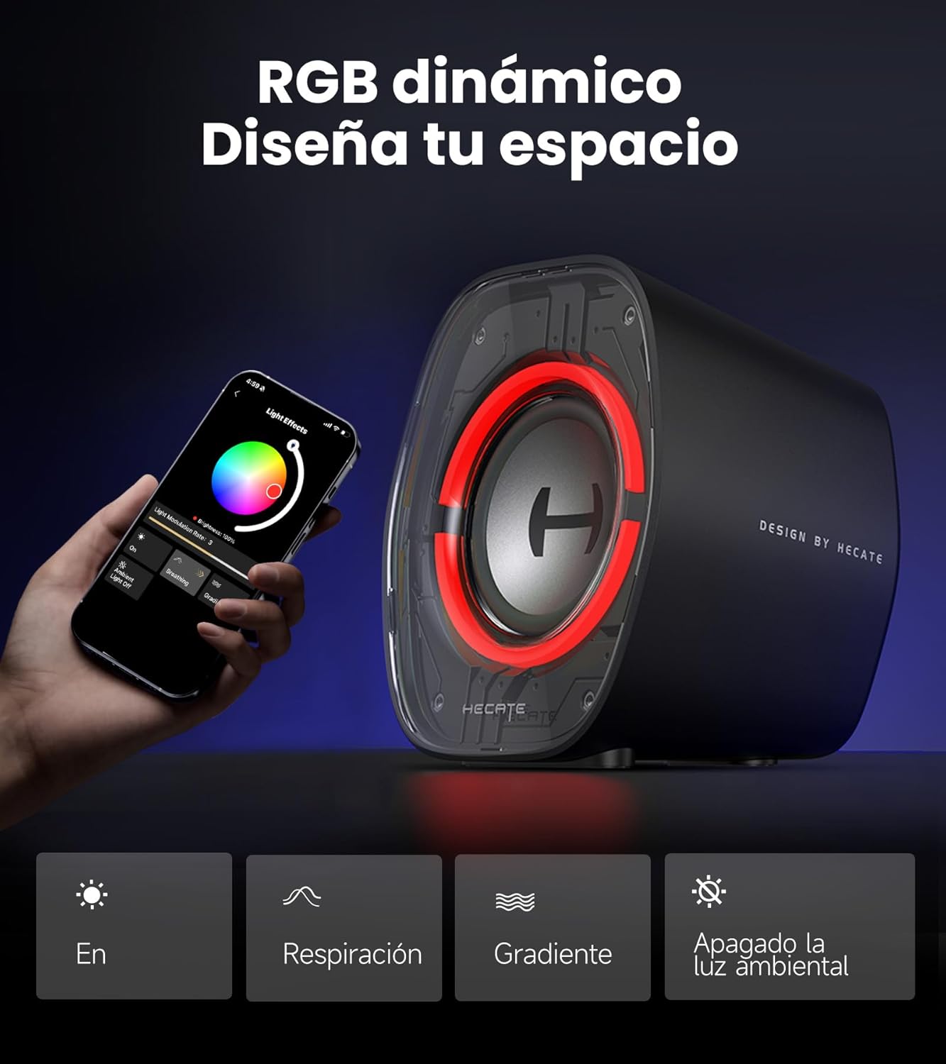 Imagen de Edifier G1000 II Altavoces de Ordenador de Escritorio para Juegos, Controlador de Rango Completo de 2,5" y bajo Mejorado, Bluetooth 5.4 con USB-C/AUX, 9 Modos de iluminación RGB dinámica (Blanco)