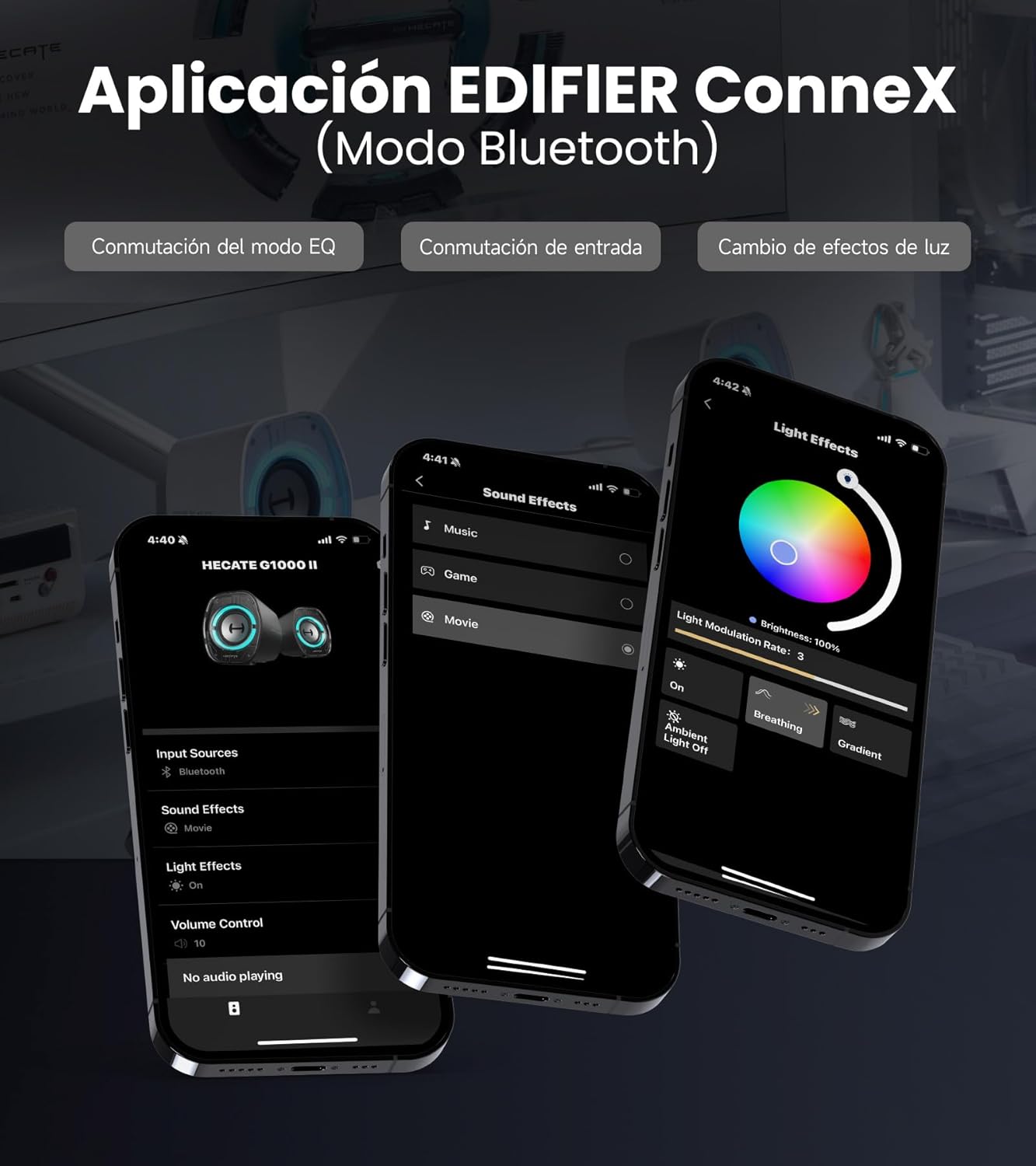 Imagen de Edifier G1000 II Altavoces de Ordenador de Escritorio para Juegos, Controlador de Rango Completo de 2,5" y bajo Mejorado, Bluetooth 5.4 con USB-C/AUX, 9 Modos de iluminación RGB dinámica (Blanco)