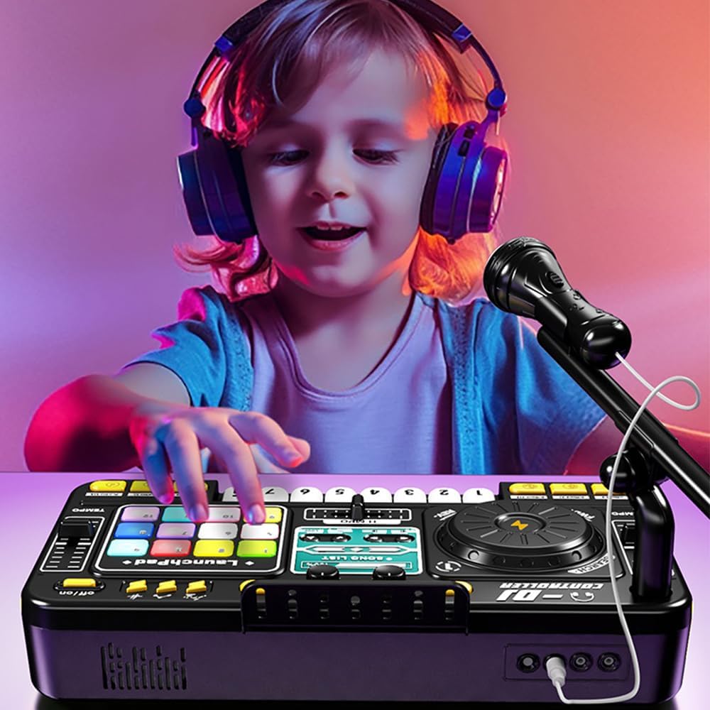 Imagen de El mezclador de DJ y el reproductor de discos para niños se pueden conectar al micrófono Bluetooth