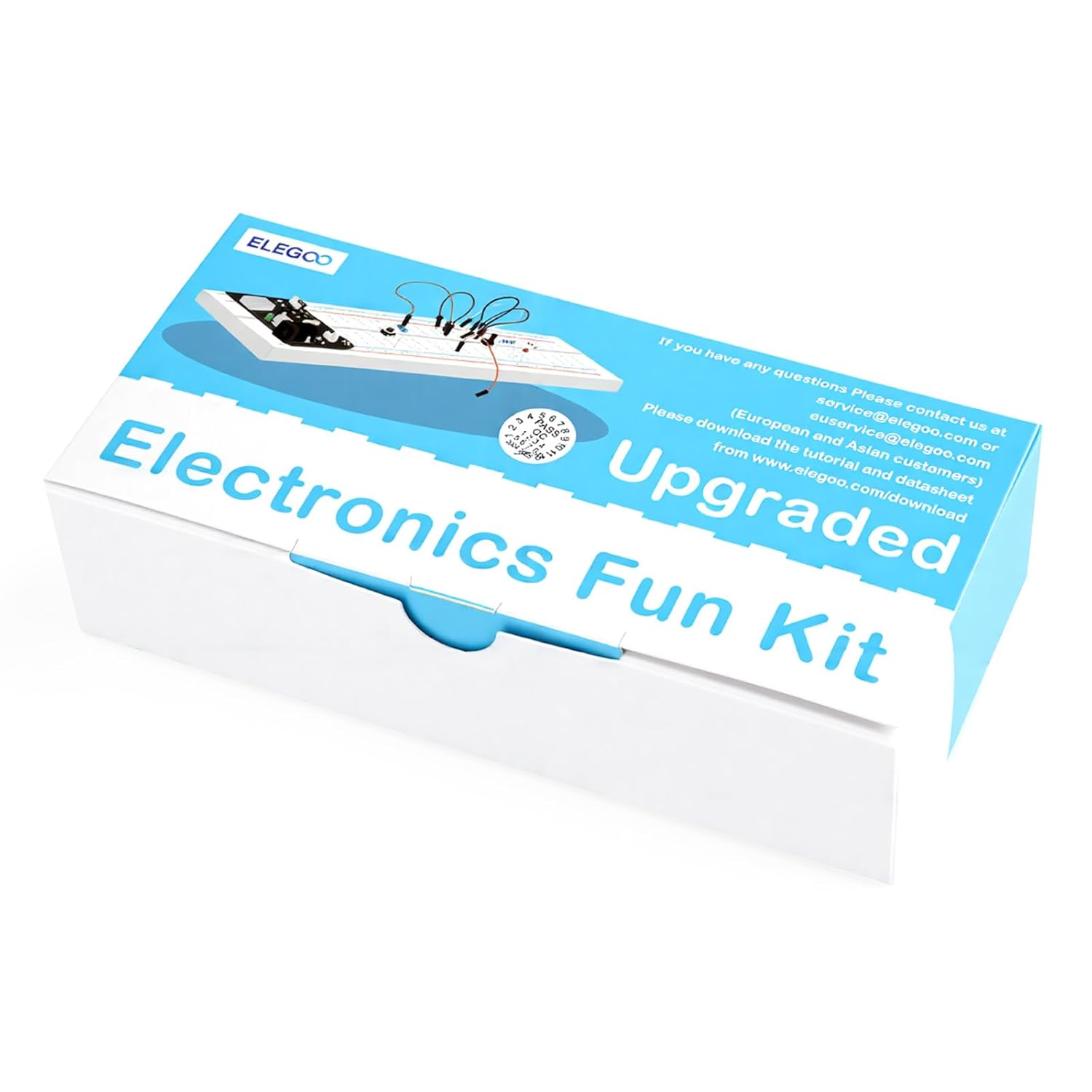 Imagen de ELEGOO Kit Mejorado de Componentes Electrónicos con Módulo de Alimentación, Placa de Prototipos (Protoboard) de 830 Pines, Cables Puente, Potenciómetro, STM32, Raspberry Pi, para Arduino IDE