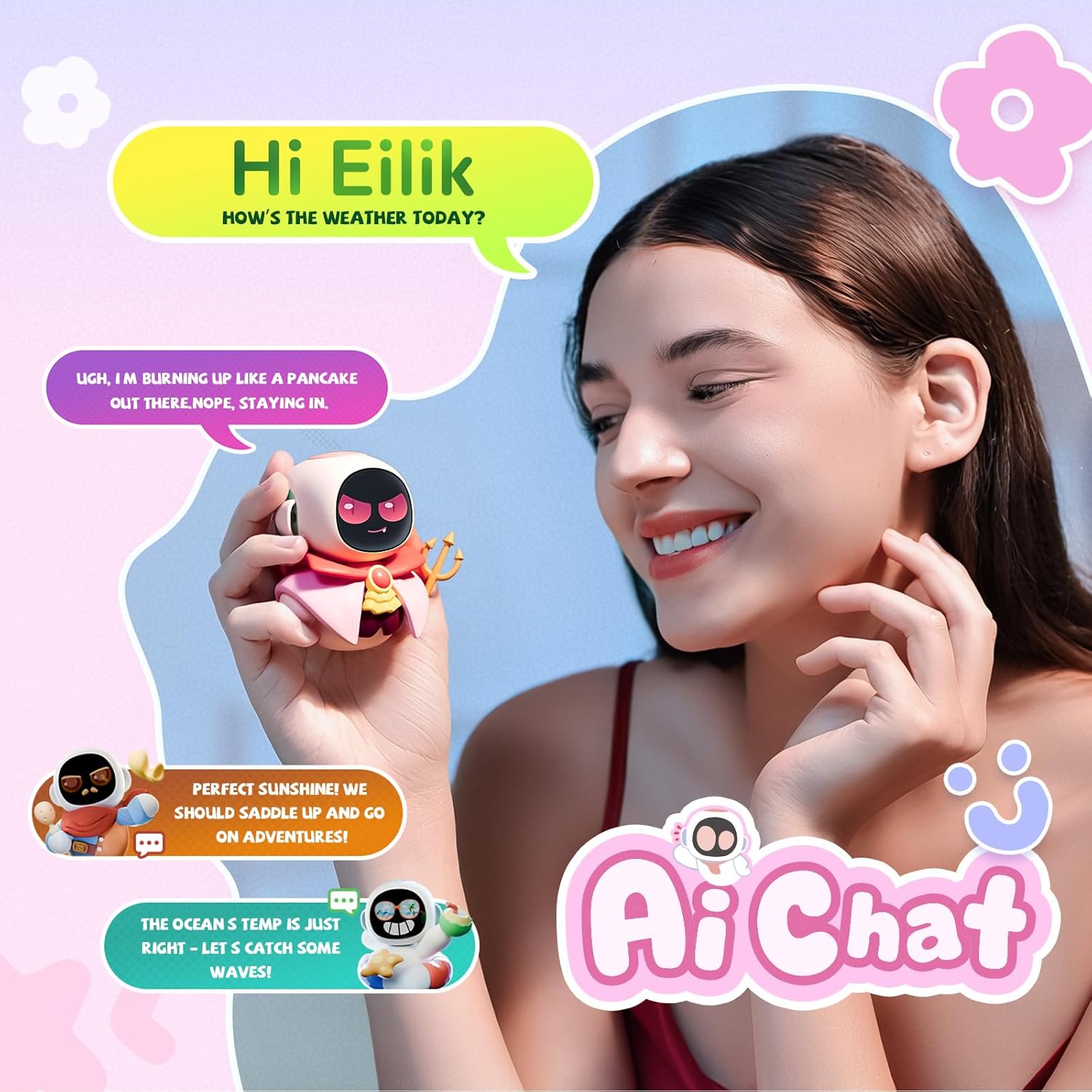 Imagen de ENERGIZE LAB Eiliko Lover Set - Robot Eilik portátil con IA, divertidos juguetes electrónicos colgantes, regalos para parejas y mejores amigos.