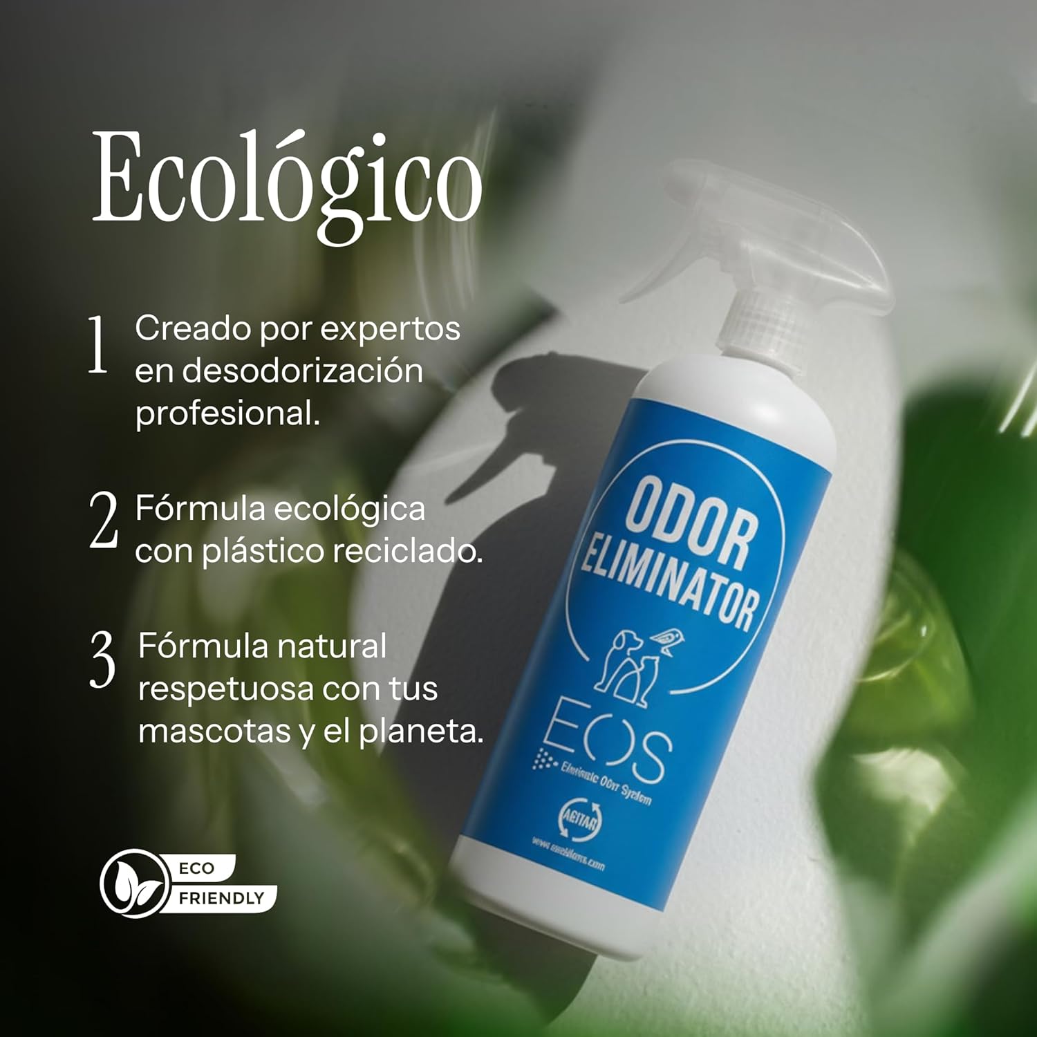 Imagen de EOS (1 litro) Eliminador de olores Mascotas al instante. Anti olor orines de Perros, Gatos. Aplicar en sofás, arenero, cesped, Coche. Detergente enzimatico, Repelente de micciones gatos.