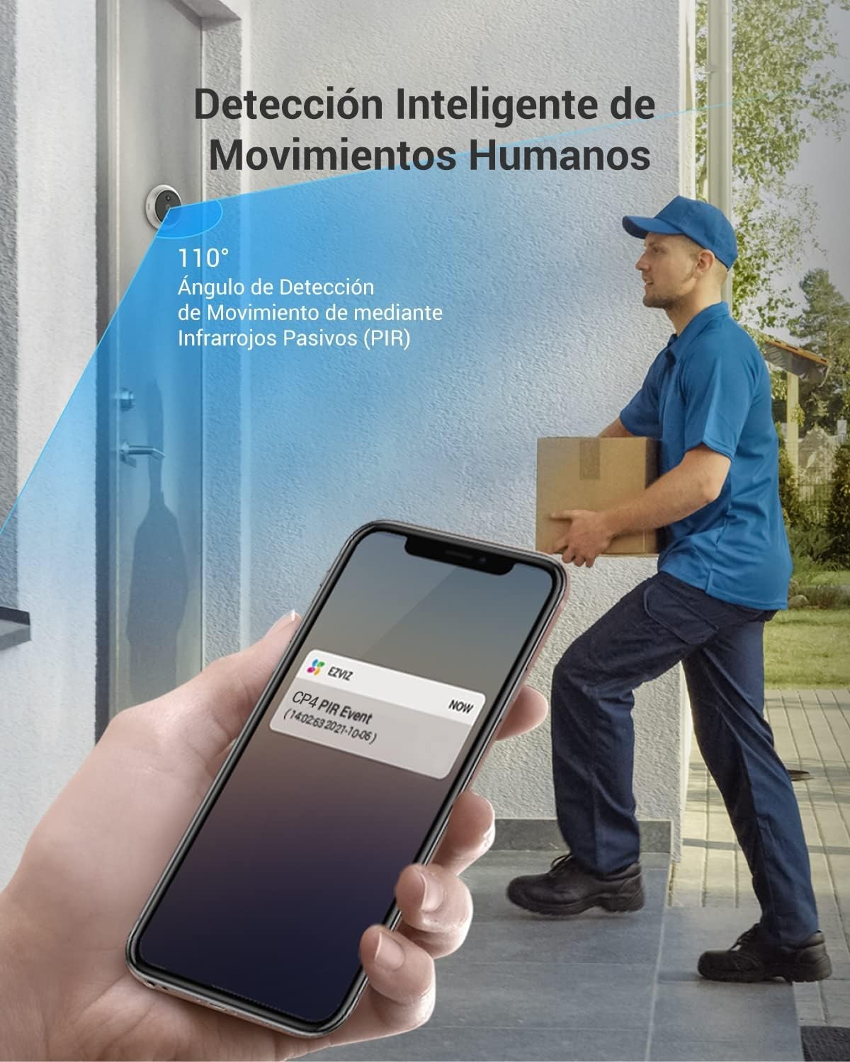 Imagen de EZVIZ Mirilla Digital de Puerta con Pantalla Táctil a Color de 4.3'' Cámara Video Timbre Inalámbrico Monitor con Batería Recargable 4600mAh,PIR Detección de Movimiento,Audio Bidireccional,Modelo CP4