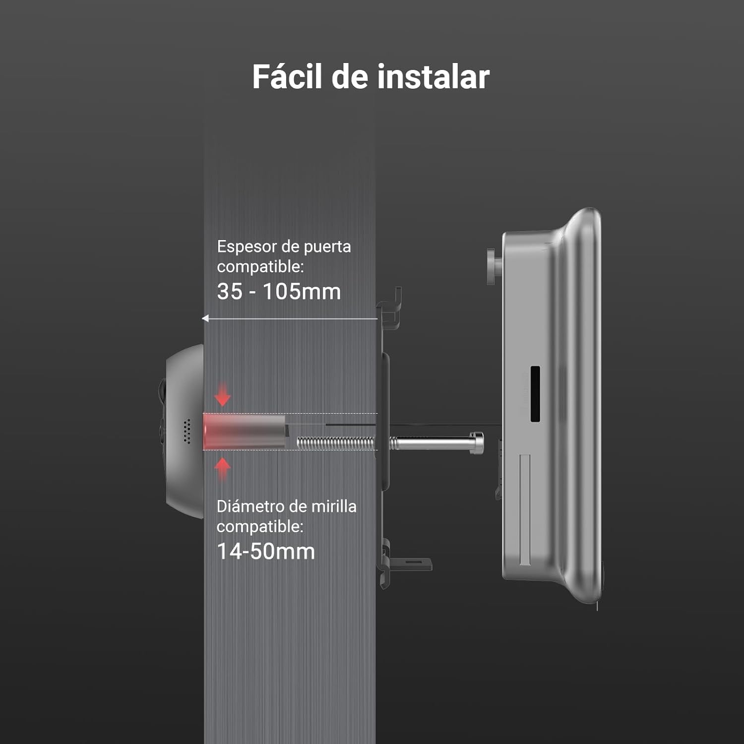 Imagen de EZVIZ Mirilla Digital de Puerta con Pantalla Táctil a Color de 4.3'' Cámara Video Timbre Inalámbrico Monitor con Batería Recargable 4600mAh,PIR Detección de Movimiento,Audio Bidireccional,Modelo CP4