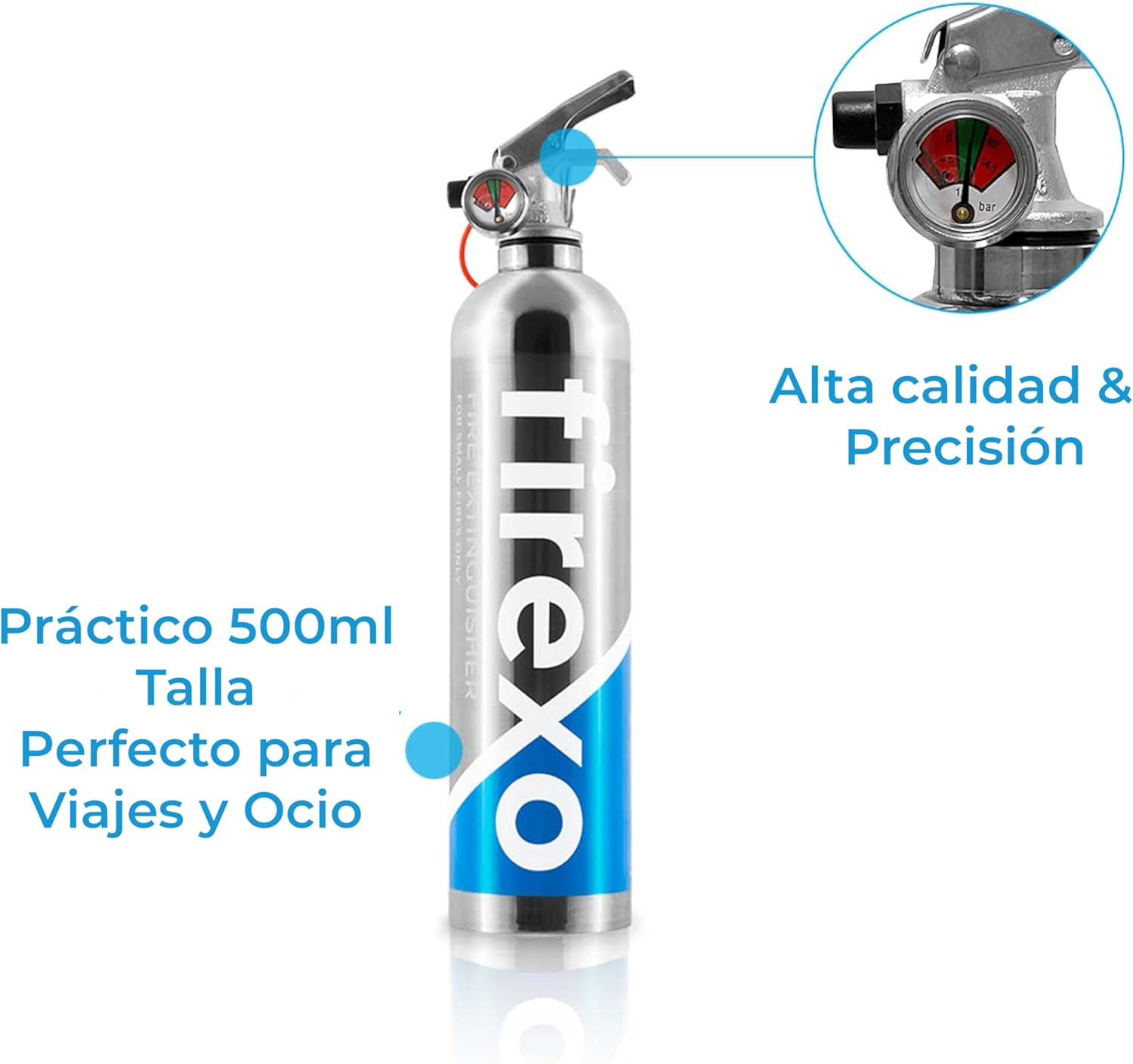 Imagen de Firexo Mini Extintor de Incendio para Todo Tipo de Incendios (500ml) - Fire Extinguisher para Casa, Auto, Oficina, Cocina, Caravana, Barco - Extintor para Todo Tipo de Incendios
