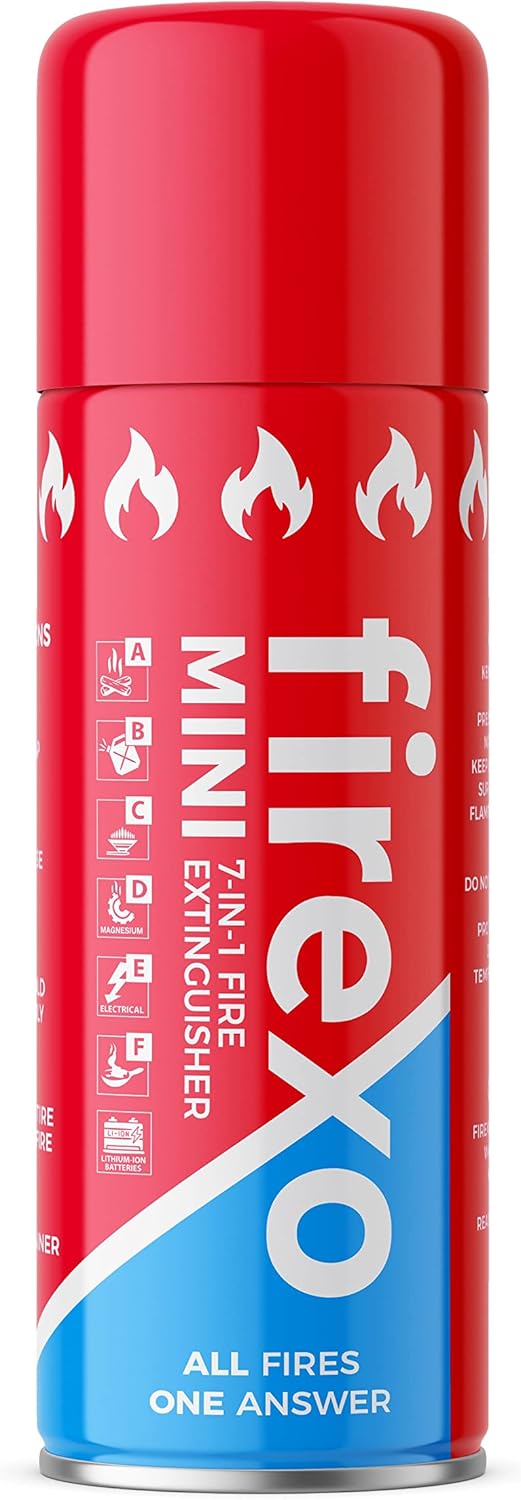 Imagen de Firexo Mini Extintor de Incendio para Todo Tipo de Incendios (500ml) - Fire Extinguisher para Casa, Auto, Oficina, Cocina, Caravana, Barco - Extintor para Todo Tipo de Incendios
