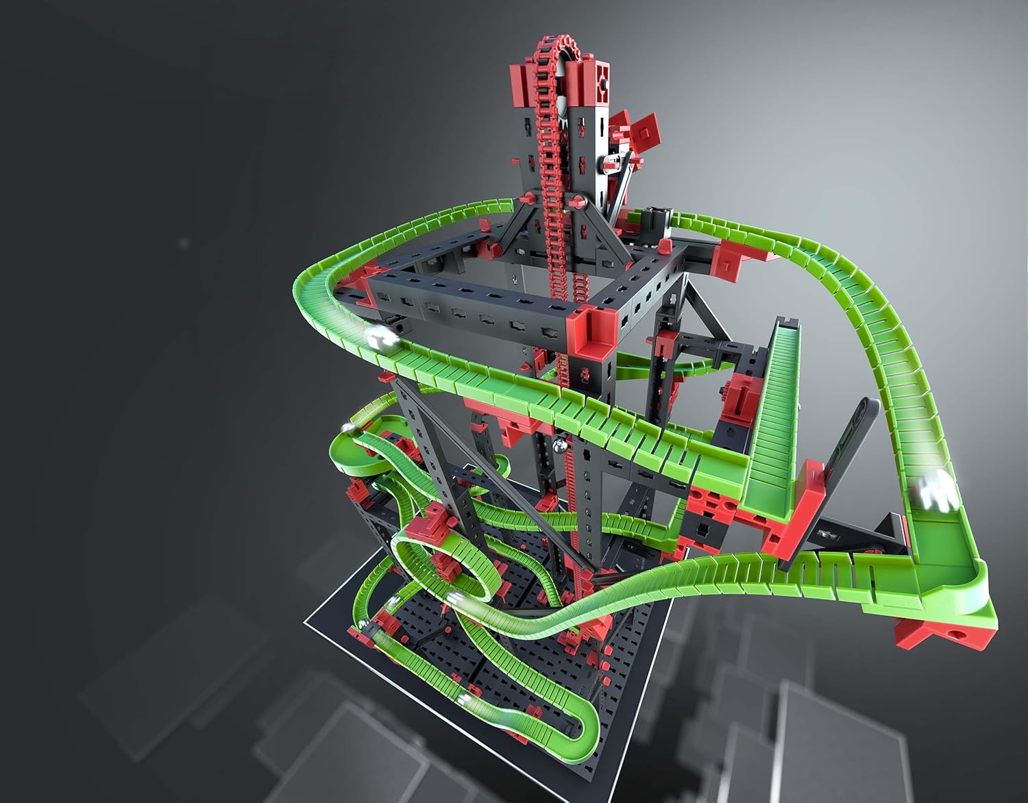 Imagen de fischertechnik circuito de canicas Dynamic L2, 536621 – kit de construcción para niños, juguete educativo a partir de 9 años