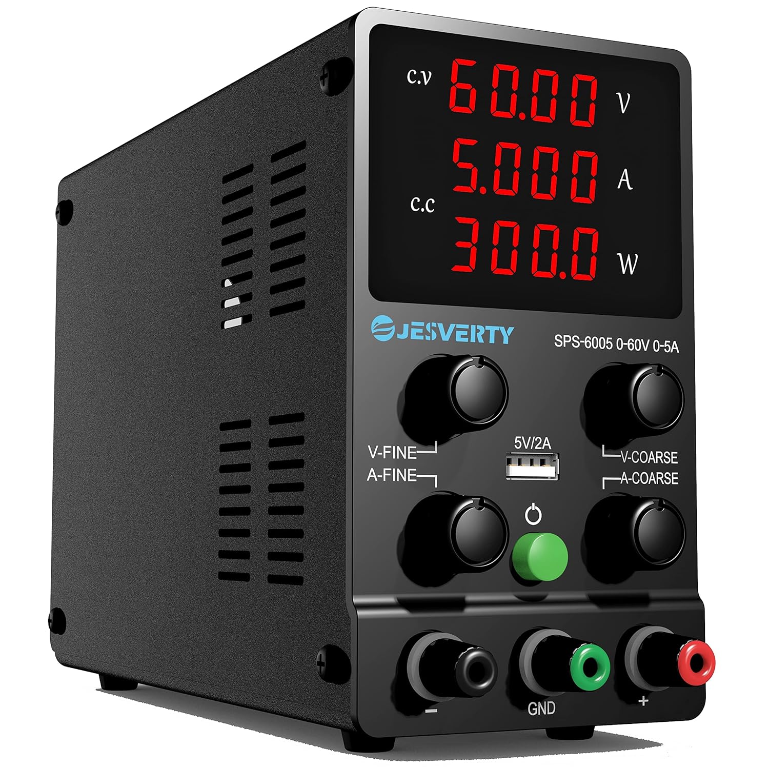 Imagen de Fuente de Alimentación Regulable 30V 10A DC Fuentes de Alimentación de Laboratorio Fuente de Alimentacion de Banco Ajustable Pantalla LED de 4 Dígitos Jesverty SPS-3010N