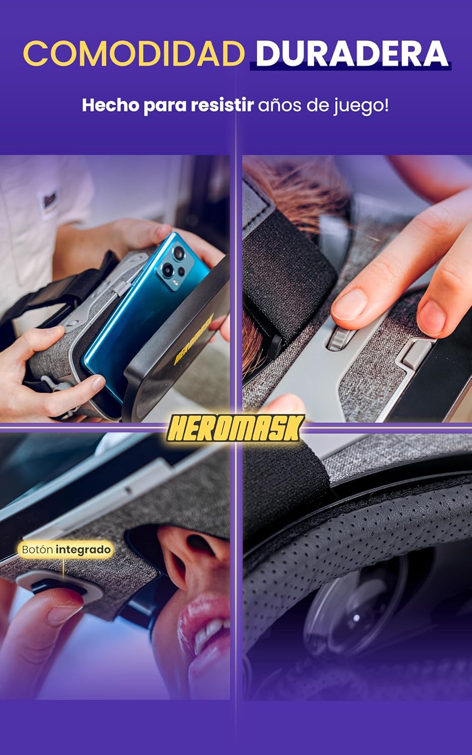 Imagen de Gafas VR HeroMask + Juegos Matemáticas 5-12 años — El Regalo Educativo Que Hace Que los niños pidan: ¿5 Minutos más? | Tablas de Multiplicar, Sumas, Cálculo Mental y Mucho más | 3D, Realidad Virtual