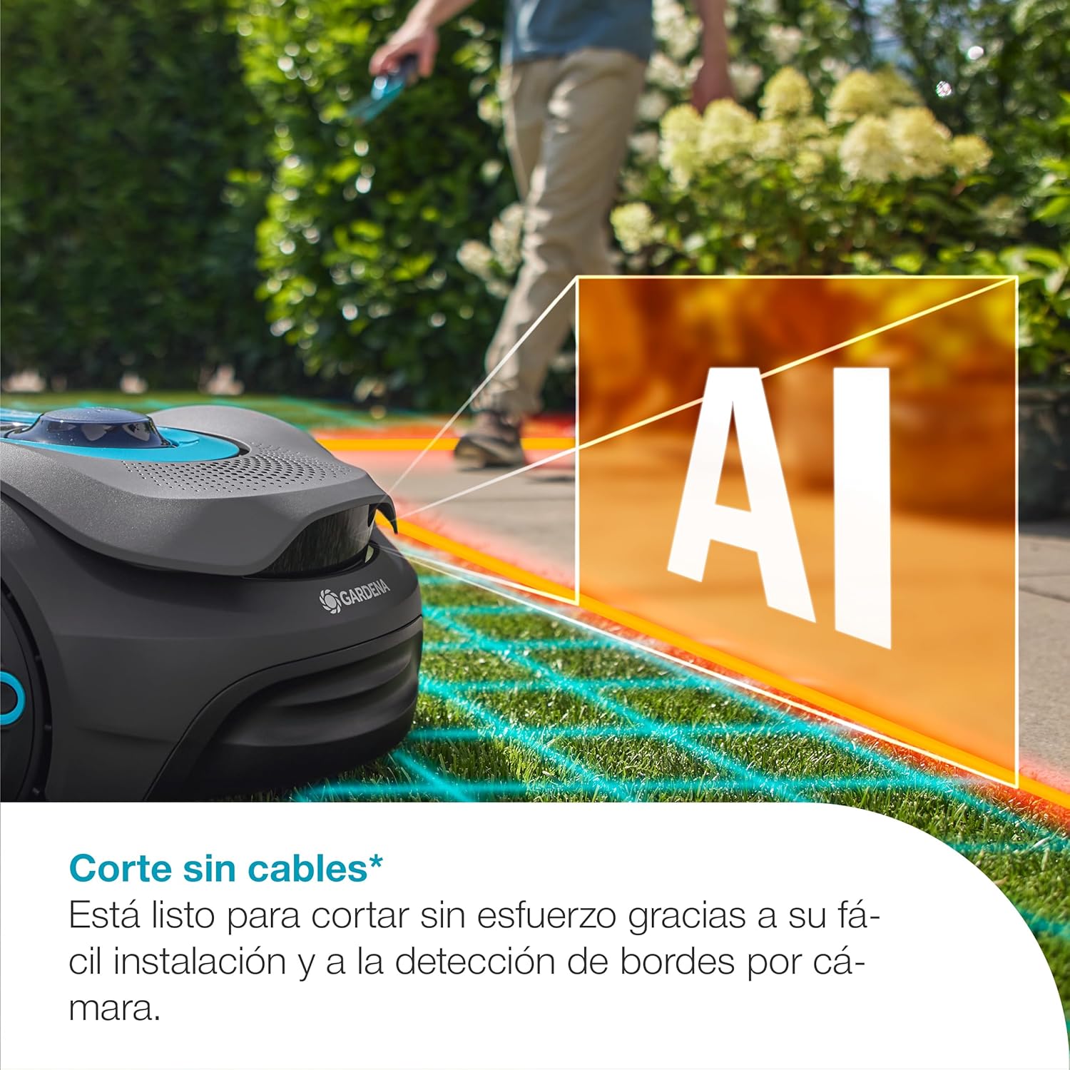 Imagen de Gardena SILENO Smart Sense 600 m² Robot cortacésped: Tecnología sin Cables*, Cortar el césped con ai, Cámara incorporada (19942-26)