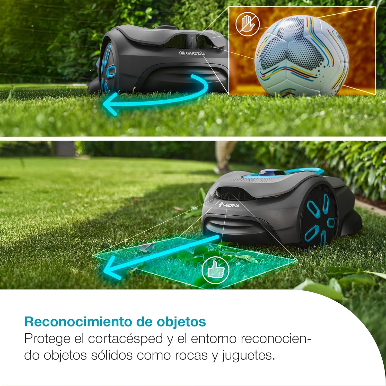 Imagen de Gardena SILENO Smart Sense 600 m² Robot cortacésped: Tecnología sin Cables*, Cortar el césped con ai, Cámara incorporada (19942-26)