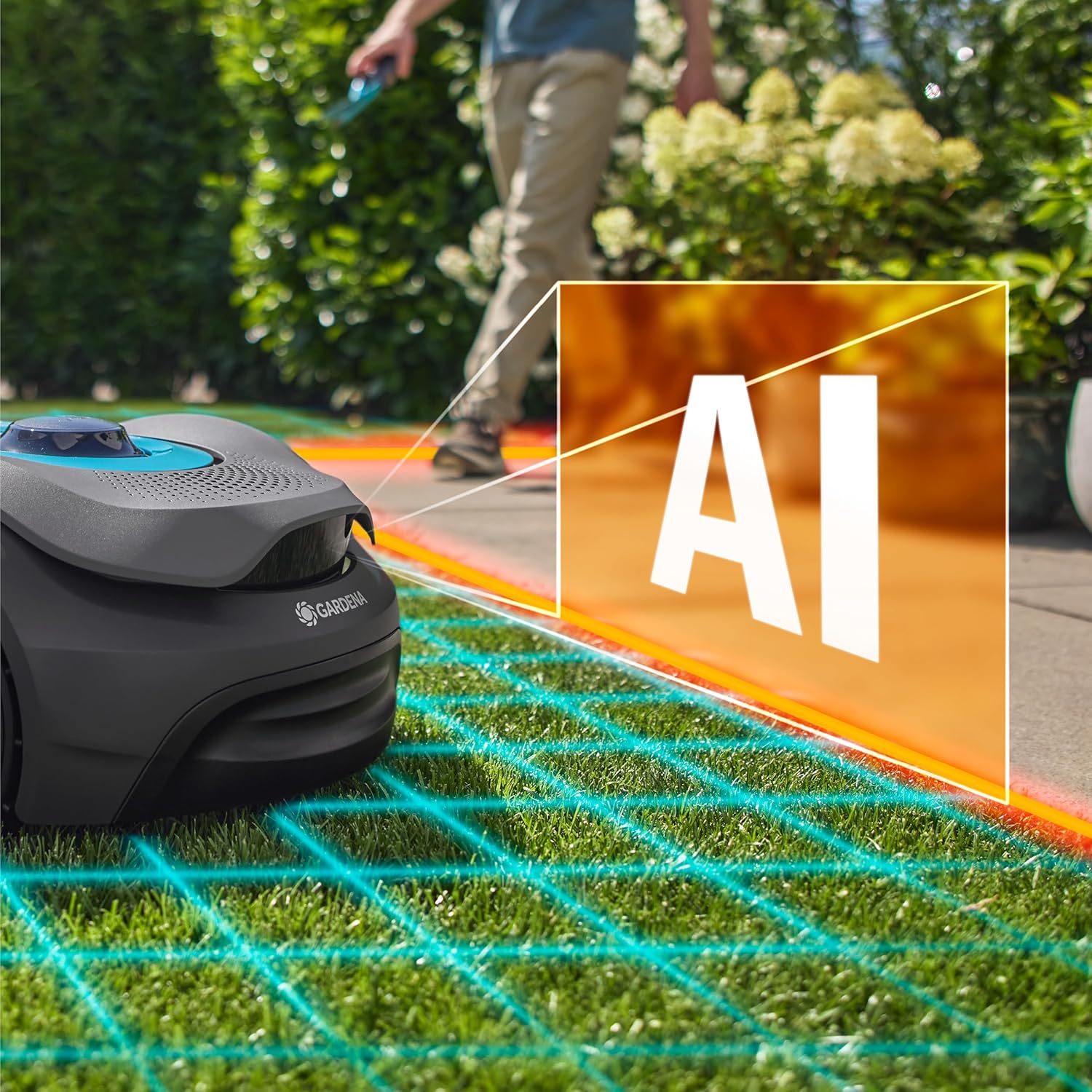 Imagen de Gardena SILENO Smart Sense 600 m² Robot cortacésped: Tecnología sin Cables*, Cortar el césped con ai, Cámara incorporada (19942-26)