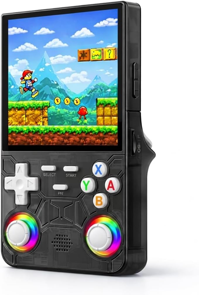 Imagen de Genzo Consola Portatil Retro R36 Ultra 2026 con 128GB y más de 40.000 Juegos - Juegos de PSP, GameB, PS1, SuperNint, MegaD, NeoG, etc. +30 Emuladores -Pantalla Grande HD IPS de 4 Pulgadas (Blanco)