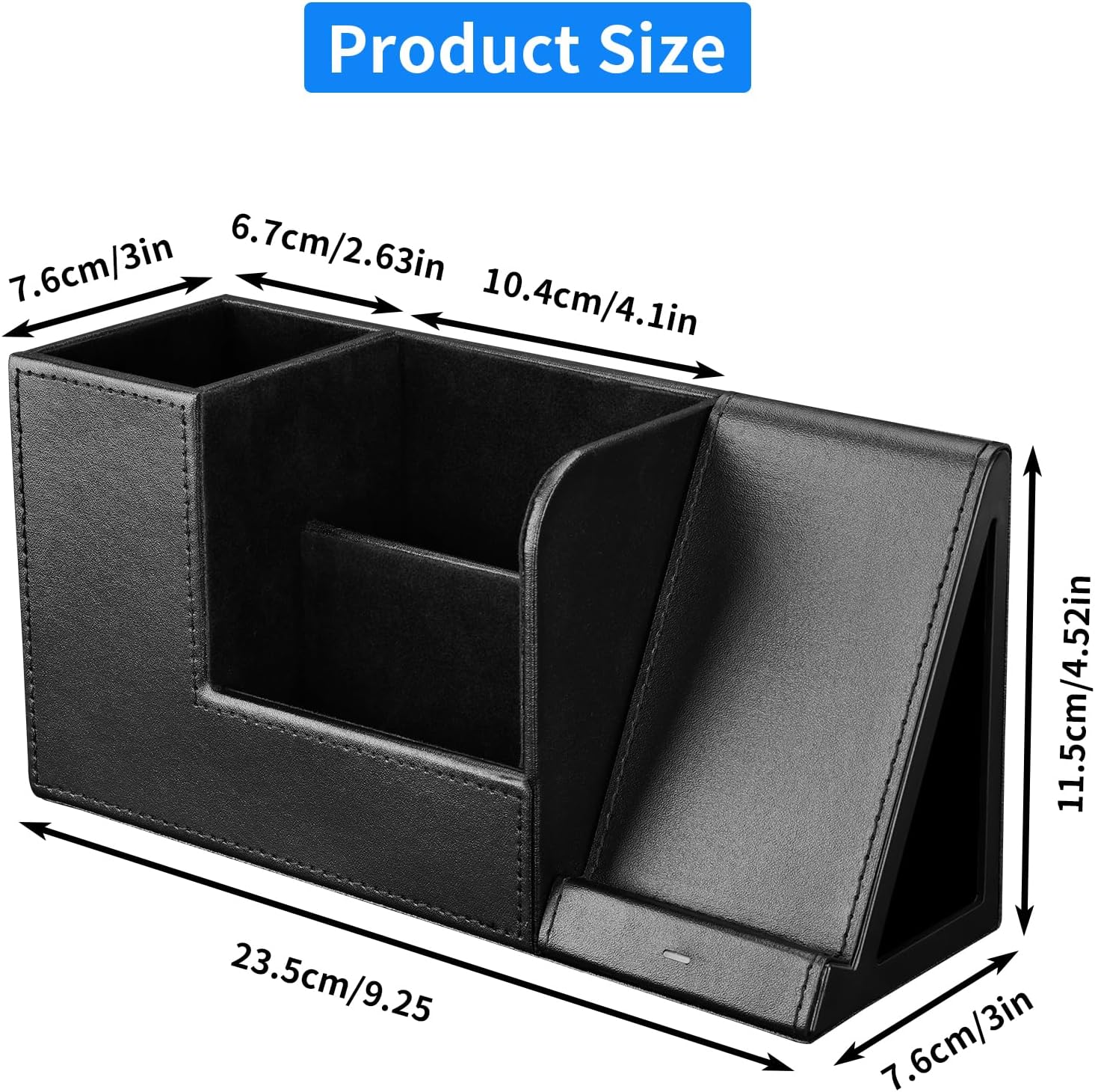 Imagen de GORESE Organizador de escritorio 2 en 1 con cargador inalámbrico rápido, suministros de oficina, estación de carga inductiva de 10 W para iPhone 15 14 13 12 Pro Max Samsung Galaxy S23/S22/S21/S20/S9