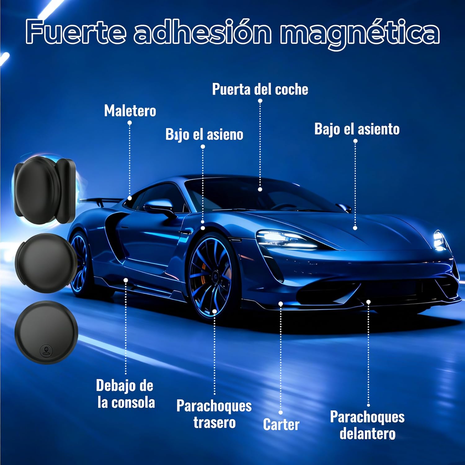 Imagen de GPS Coche localizador Localizador GPS para Coche Rastreador 2026 Magnético Rastreador GPS sin suscripción/SIM,Seguimiento en Tiempo Real para vehículo,Niños, MascotasCompatible con Android e iOS