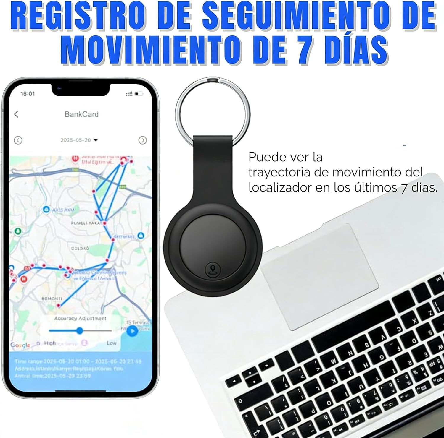 Imagen de GPS Coche localizador Localizador GPS para Coche Rastreador 2026 Magnético Rastreador GPS sin suscripción/SIM,Seguimiento en Tiempo Real para vehículo,Niños, MascotasCompatible con Android e iOS
