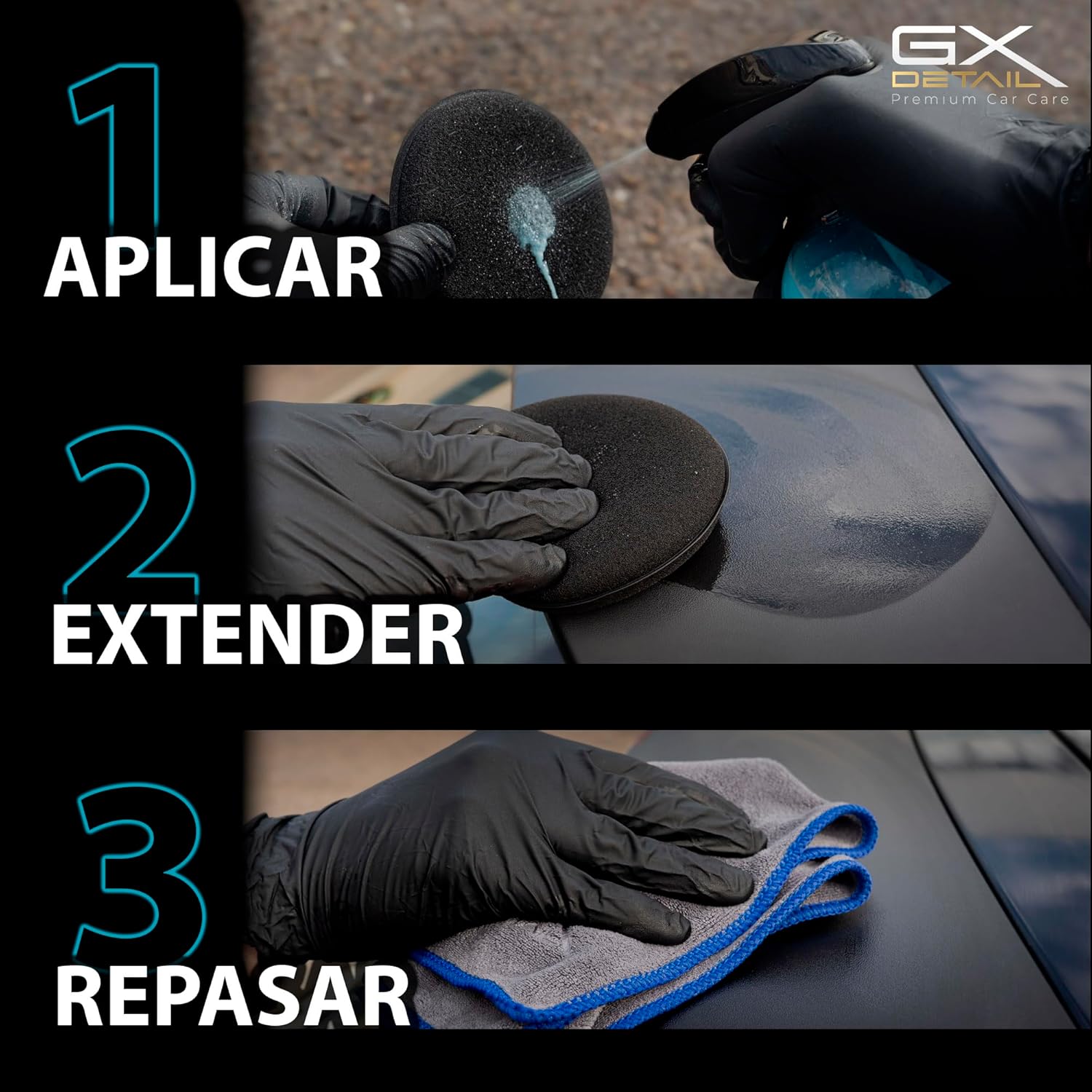 Imagen de GxDetail Recuperador de Plásticos y Abrillantador Hidratador de Plástico y Neumáticos Coche y Moto 500ml. – Recuperador de Gomas Viejas, Interior, Exterior, Ruedas.