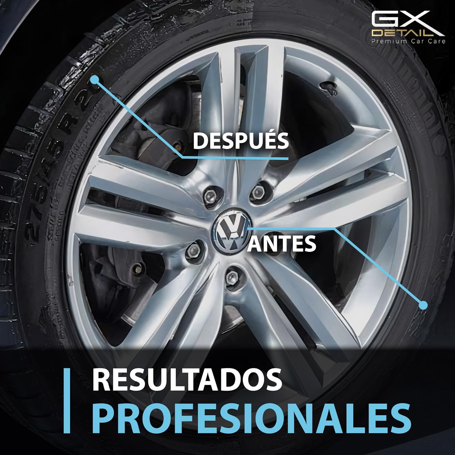 Imagen de GxDetail Recuperador de Plásticos y Abrillantador Hidratador de Plástico y Neumáticos Coche y Moto 500ml. – Recuperador de Gomas Viejas, Interior, Exterior, Ruedas.