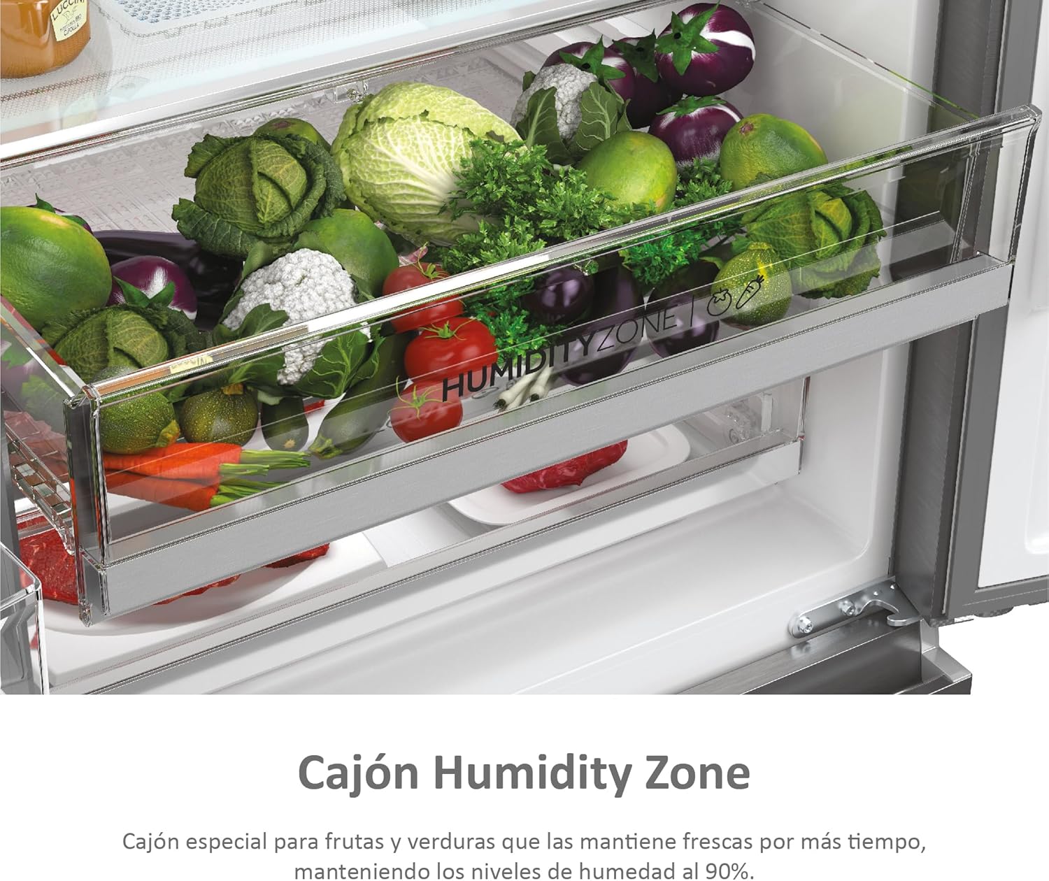Imagen de Haier FD 70 Series 7 HFW7720EWMP - Frigorífico con Dispensador de Agua, Conectividad WIFI, Puerta Francesa, Cajones Direct Access, Motor Inverter, Total No Frost, 477L, Ancho 70 cm, Alto 2 m, Inox