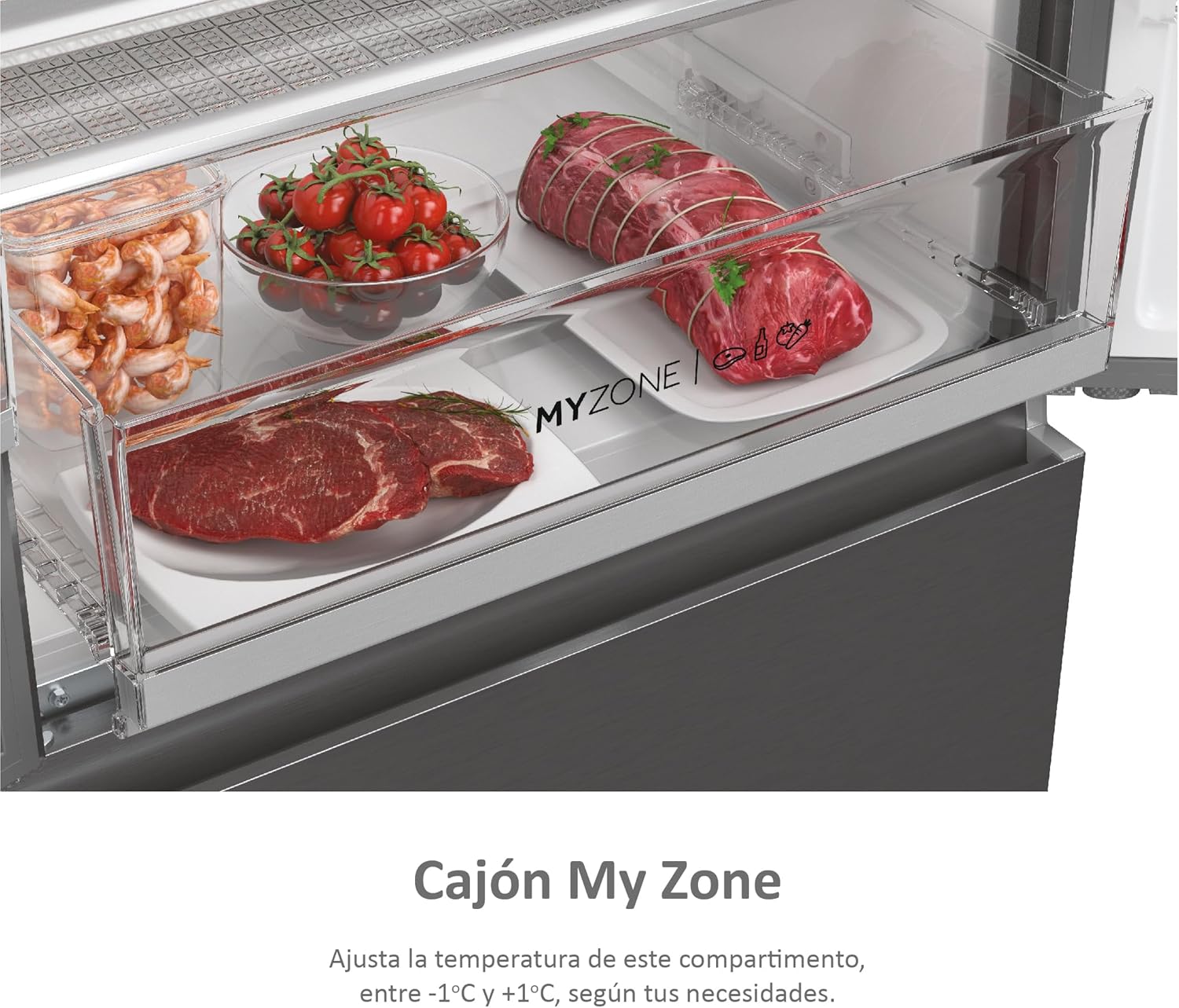 Imagen de Haier FD 70 Series 7 HFW7720EWMP - Frigorífico con Dispensador de Agua, Conectividad WIFI, Puerta Francesa, Cajones Direct Access, Motor Inverter, Total No Frost, 477L, Ancho 70 cm, Alto 2 m, Inox
