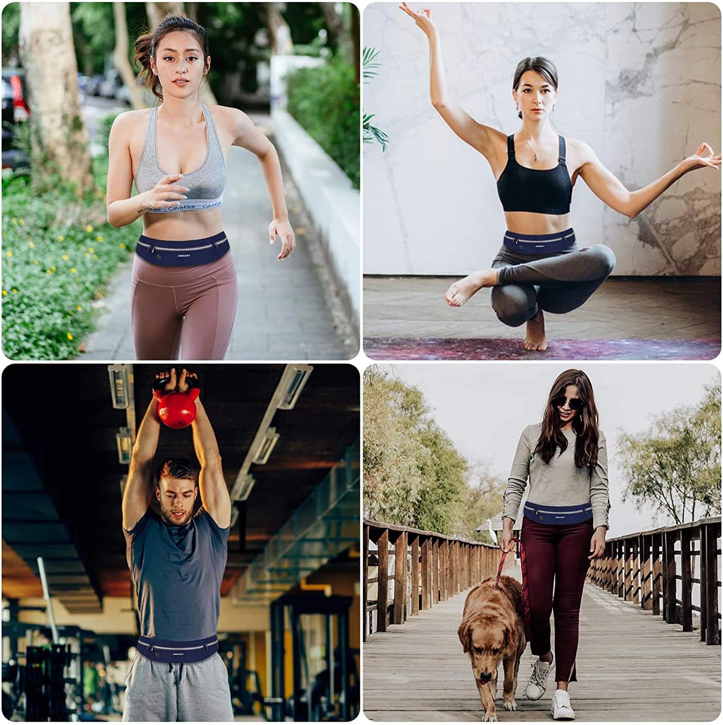 Imagen de HAISSKY Cinturón de Correr para Mujeres y Hombres, riñonera con Cremallera con Agujero para Auriculares de hasta 6,9 Pulgadas Mientras caminas, Senderismo, Hacer Deportes al Aire Libre