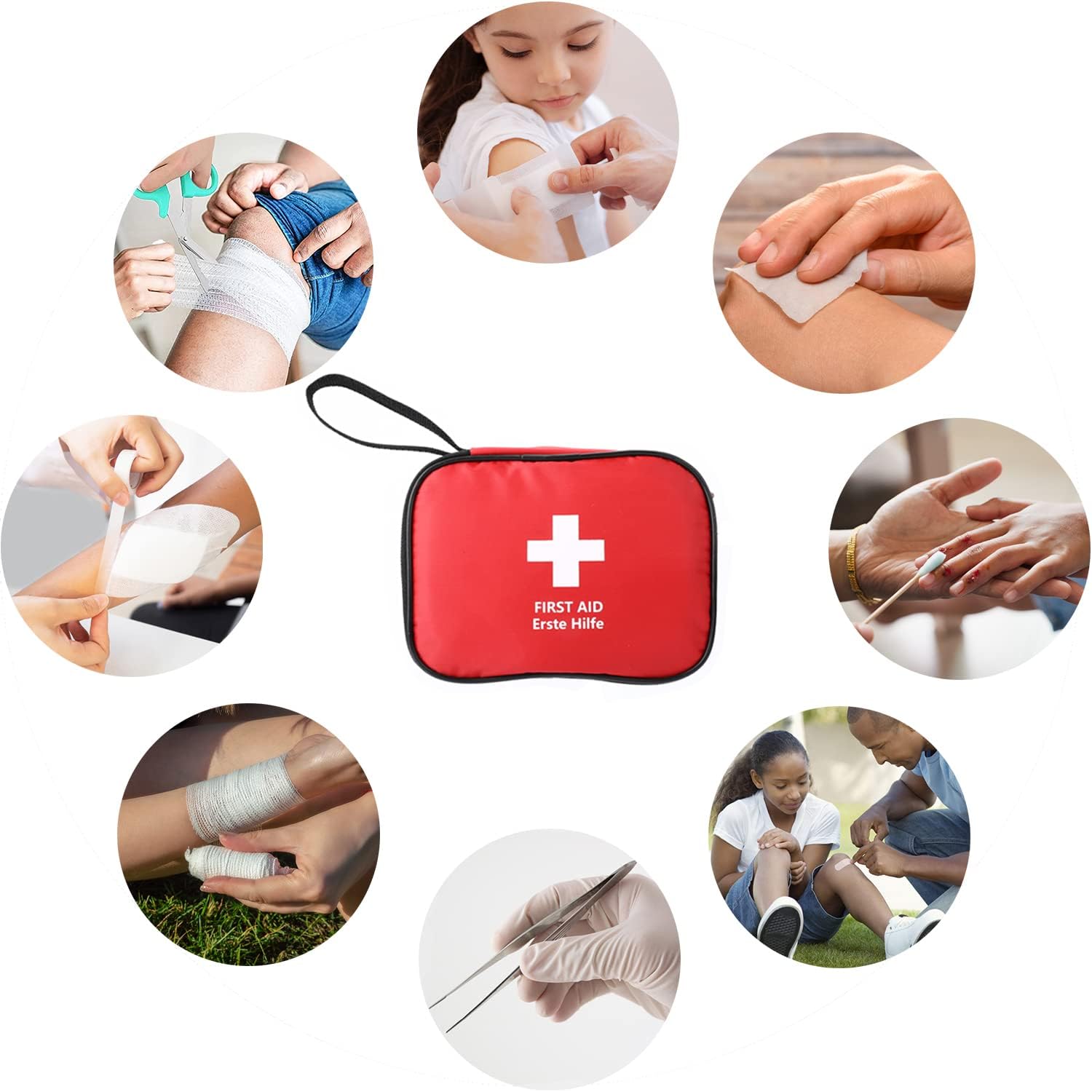 Imagen de HONYAO® Botiquín de Primeros Auxilios 90 Piezas, Mini Kit Primeros Auxilios, Botiquin Pequeño para Coche Casa Lugar Trabajo Mochila y Acampar Senderismo Viaje
