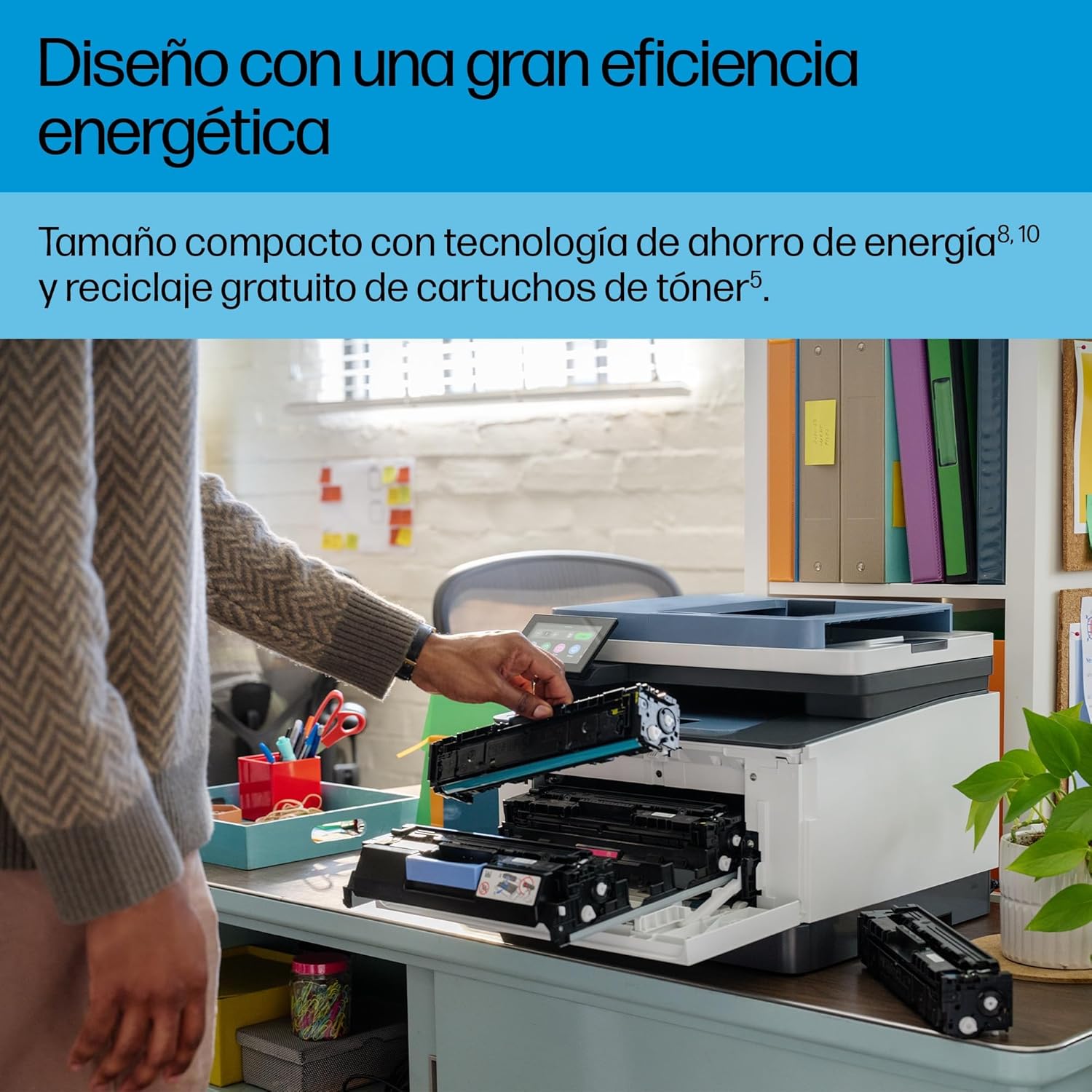Imagen de HP Color LaserJet Pro 3302sdw 499Q6F, Impresora Laser A4 Multifunción a Doble Cara automática, Escaner, Copiadora (25ppm, Wi-Fi Direct, Procesador 1,2 GHz, Memoria 512MB, Smart App) Blanca y Azul