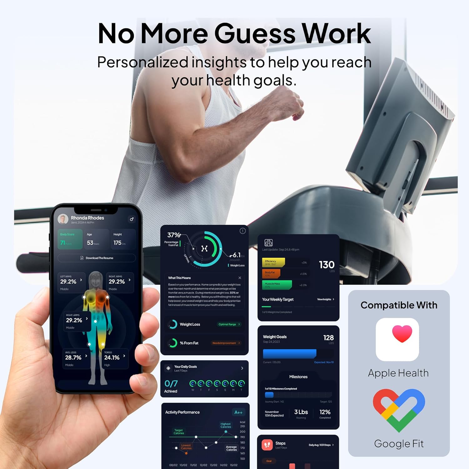 Imagen de Hume Health - The Body Pod - Analizador corporal doméstico y aplicación Bluetooth gratuita - Más de 45 métricas clave de salud - Datos personalizados precisos - Escala de composición corporal