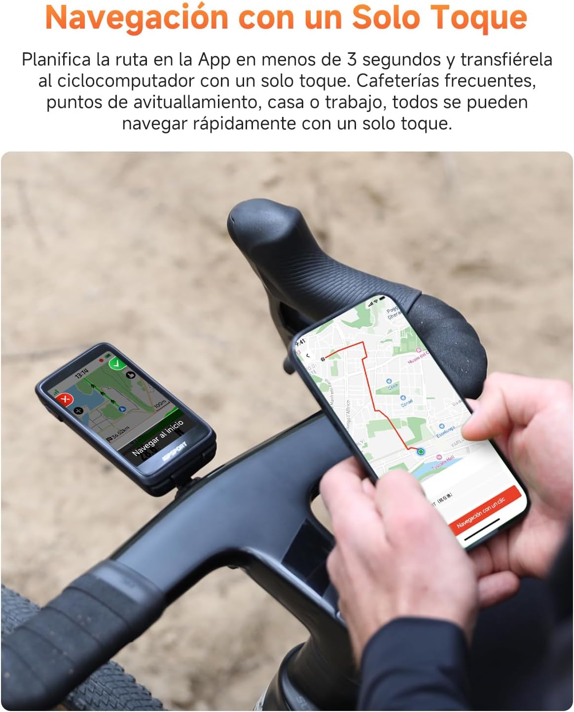 Imagen de iGPSPORT BiNavi GPS Bicicleta, Análisis Entrenamiento Función Recorrido Continuo Detección de Movimiento 3,5
