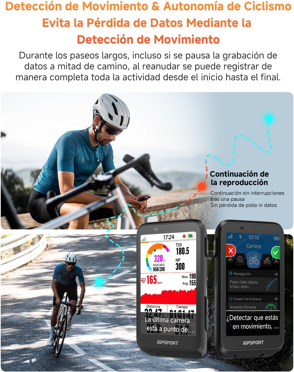Imagen de iGPSPORT BiNavi GPS Bicicleta, Análisis Entrenamiento Función Recorrido Continuo Detección de Movimiento 3,5