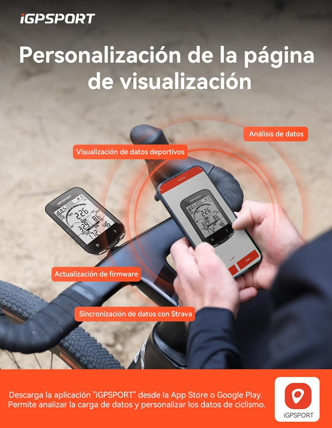 Imagen de iGPSPORT BSC100S GPS Bicicleta, Ciclocomputador Pantalla de 2,6 Pulgadas, hasta 40 Horas de Autonomía, Conexión Ant+ / BLE 5.0, Impermeable IPX7