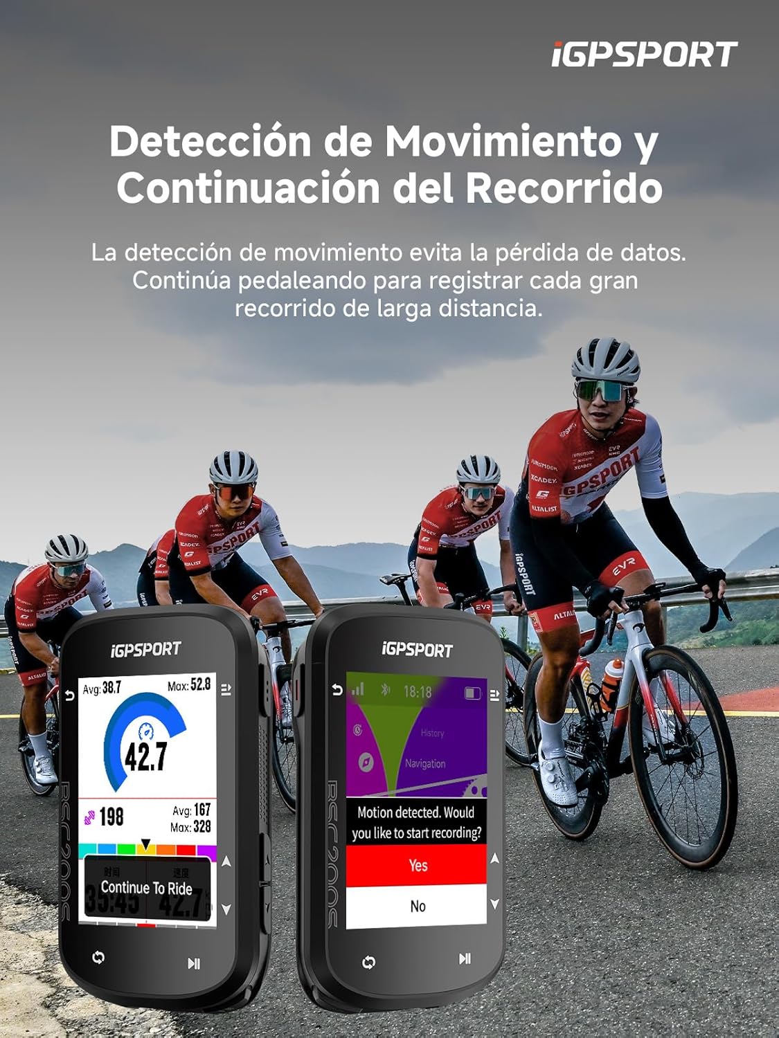 Imagen de iGPSPORT BSC200S GPS Bicicleta, Navegación con un Toque, Monitorización de Movimiento, Reanudación de Ruta, Ciclocomputador Compatible con Radar y Luz Trasera Inteligente, Impermeable IPX7