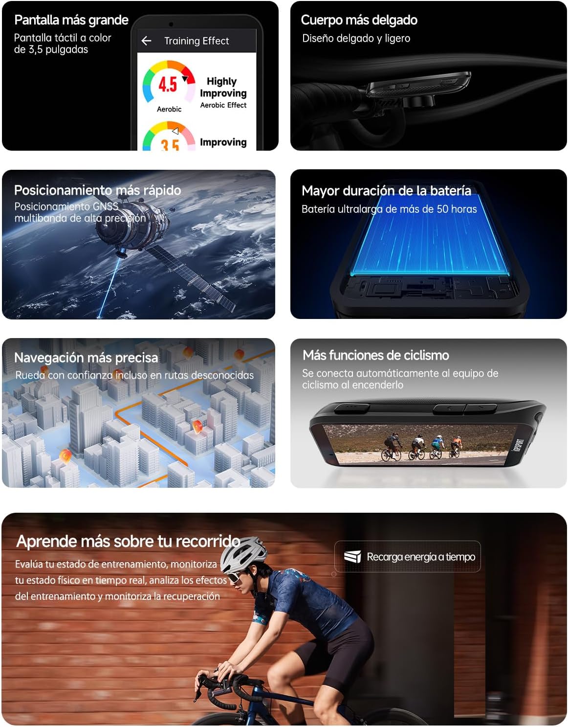 Imagen de iGPSPORT iGS800, GPS Ciclocomputador, Computadora Bicicleta, GPS para Ciclismo Alto 50h Batería de 3,5