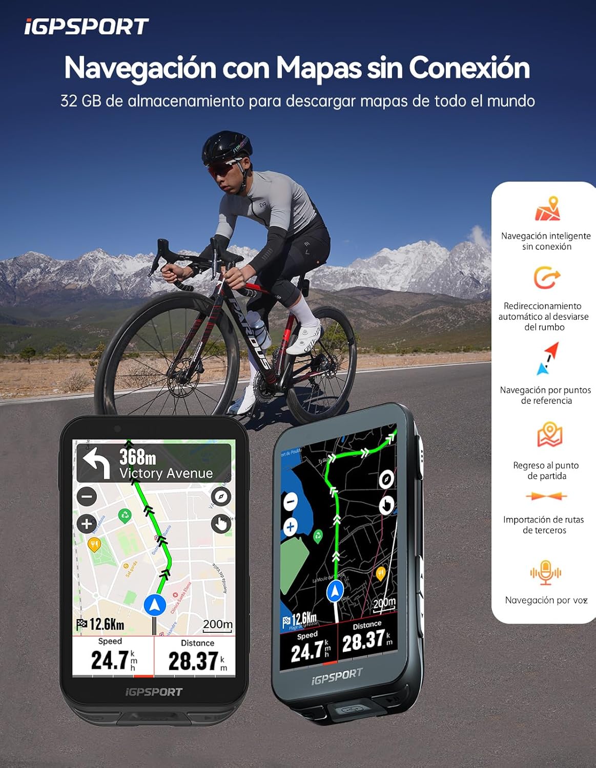Imagen de iGPSPORT iGS800, GPS Ciclocomputador, Computadora Bicicleta, GPS para Ciclismo Alto 50h Batería de 3,5