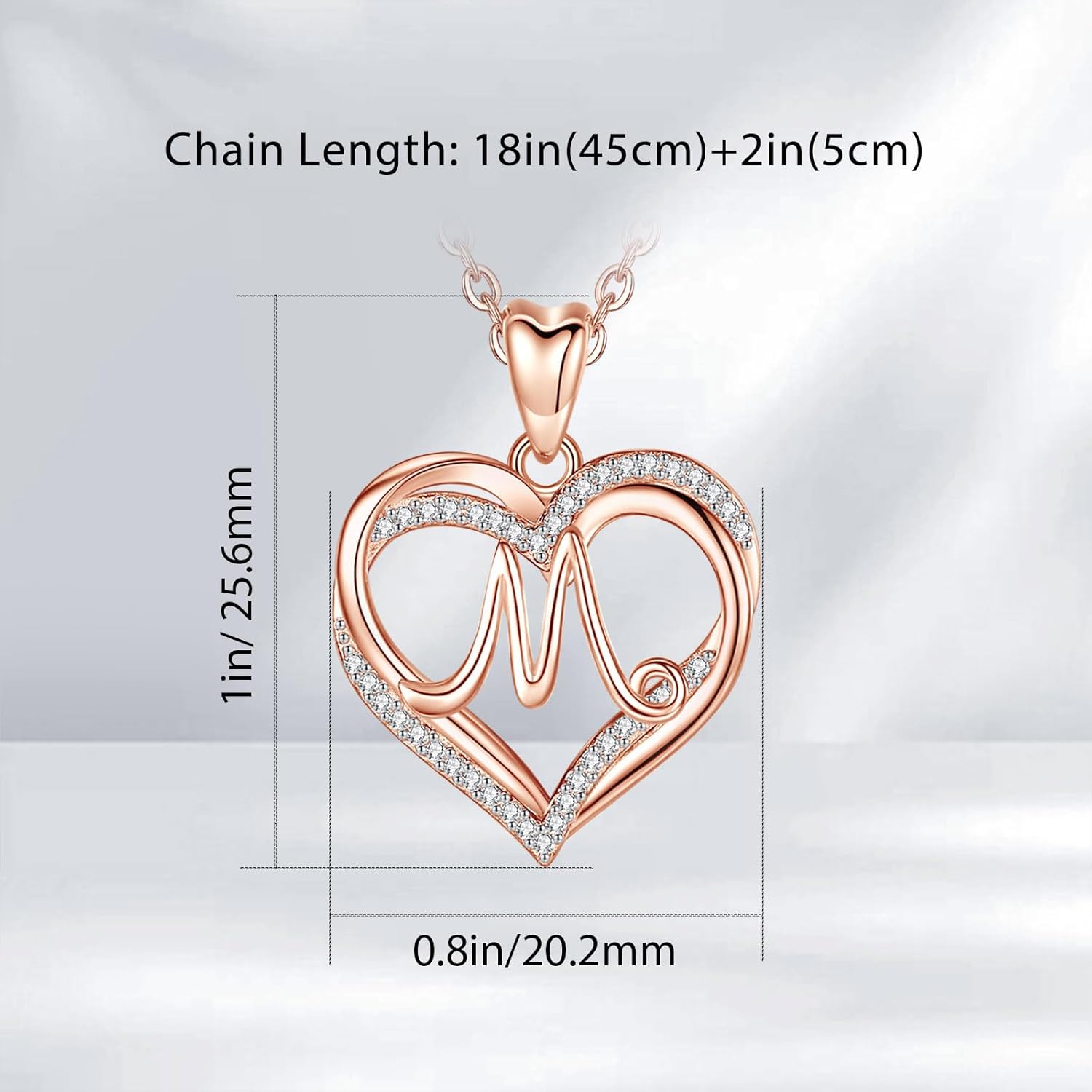 Imagen de INFUSEU Collar Colgante Letra A-Z Alfabeto Capital Joyería Doble Corazón Inicial Collares Zirconia Cúbico CZ para Mujeres Regalos Románticos, Cadena de 20 Pulgadas