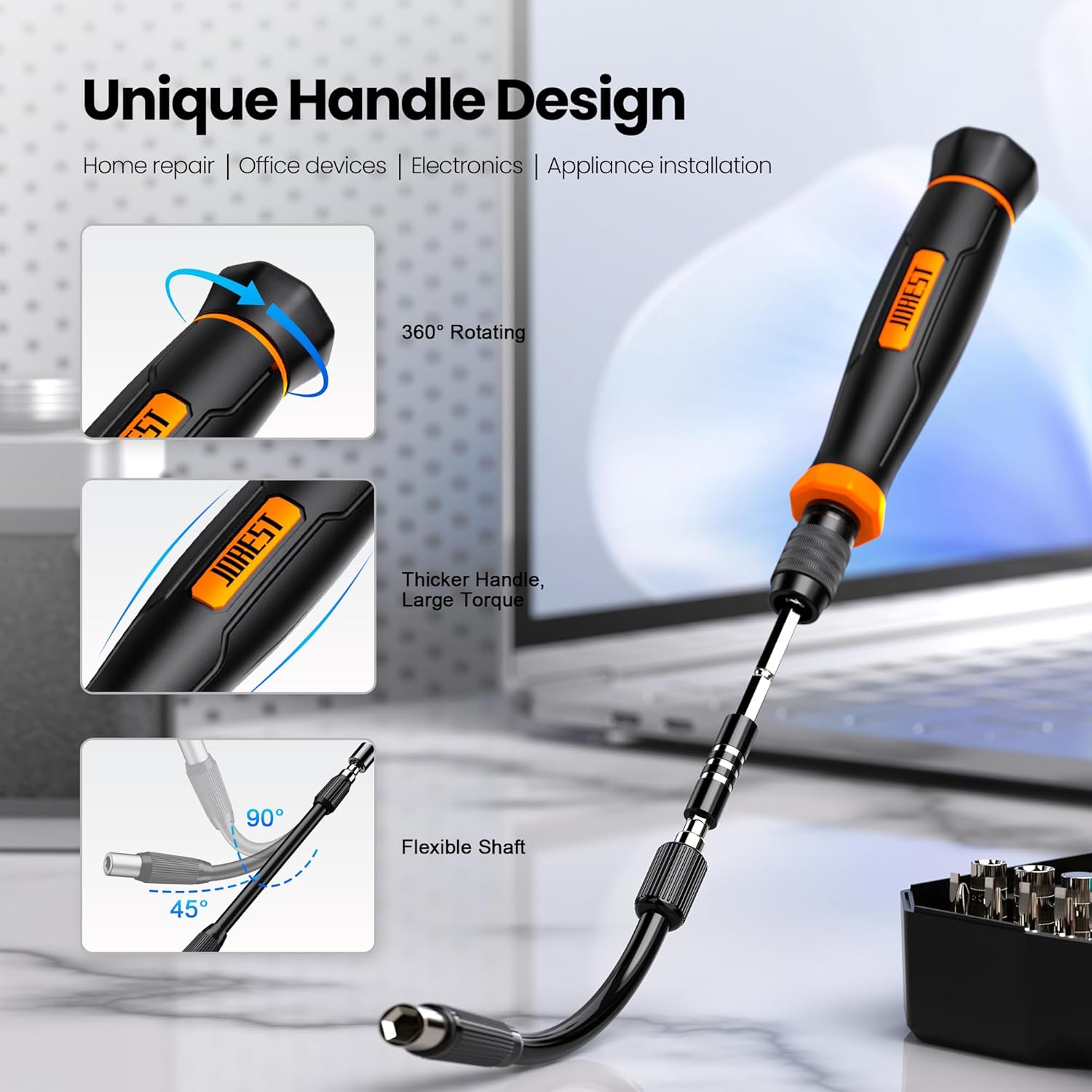 Imagen de JOREST 152 en 1 set de Destornilladores de Precisión Magnéticos Profesionales, Kit de Reparación Portátil con Torx Triwing Bits para Macbook, PC,Switch, PS5, Gafas, Relojes, Laptop, Xbox