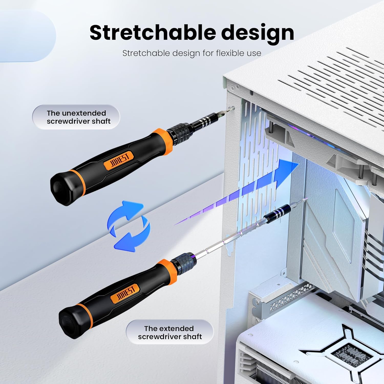 Imagen de JOREST 152 en 1 set de Destornilladores de Precisión Magnéticos Profesionales, Kit de Reparación Portátil con Torx Triwing Bits para Macbook, PC,Switch, PS5, Gafas, Relojes, Laptop, Xbox