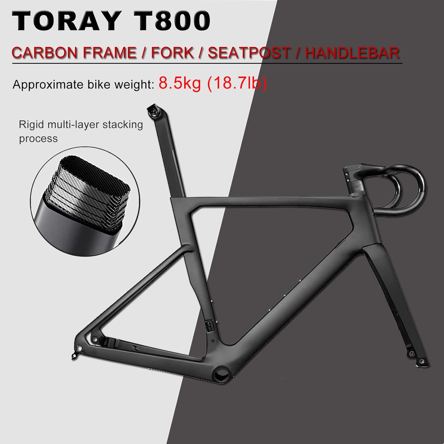 Imagen de KABON Bicicleta de Carretera de Carbono, 700C Bicicleta de Carreras de Carbono con Freno de Disco Shimano 105 de 22 velocidades para Hombres y Mujeres