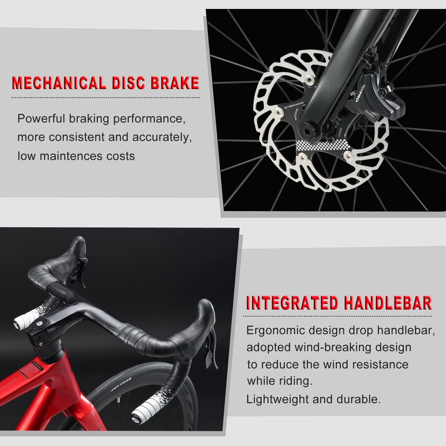 Imagen de KABON Bicicleta de Carretera de Carbono, 700C Bicicleta de Carreras de Carbono con Freno de Disco Shimano 105 de 22 velocidades para Hombres y Mujeres