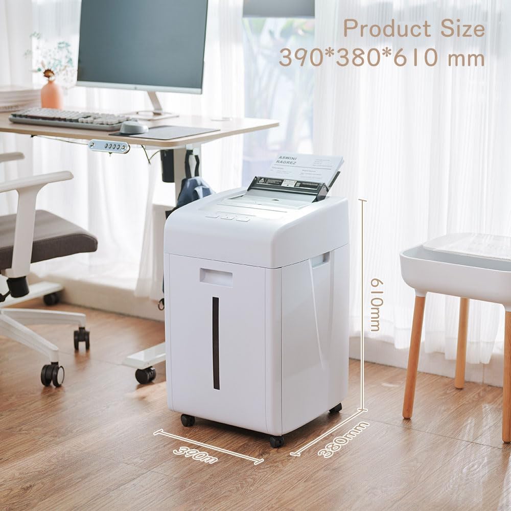 Imagen de Kalopsia Destructora de Papel Profesional: 200 Hojas Destructora Automatica 60Min Trituradora de Papel Microcorte Seguridad P5 Tarjeta de Crédito/CD/Grapa Destructora Papel Oficina Casa con Cubo 35L