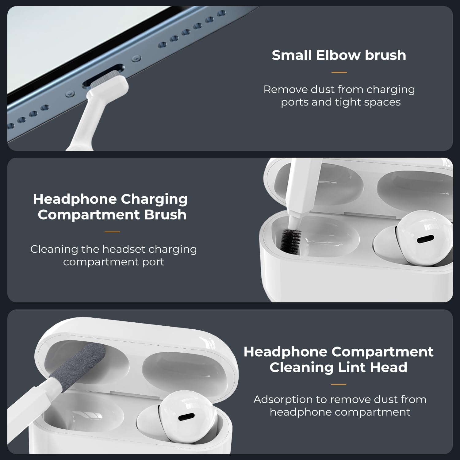 Imagen de K&F CONCEPT 20 en 1 Kit Multifuncional Portátil de Limpieza Electrónica-Limpia Teclado, Pantalla de PC, Teléfono Móvil, Airpods, Lentes, Cámara, Herramientas de Limpieza para Múltiples Circunstancias