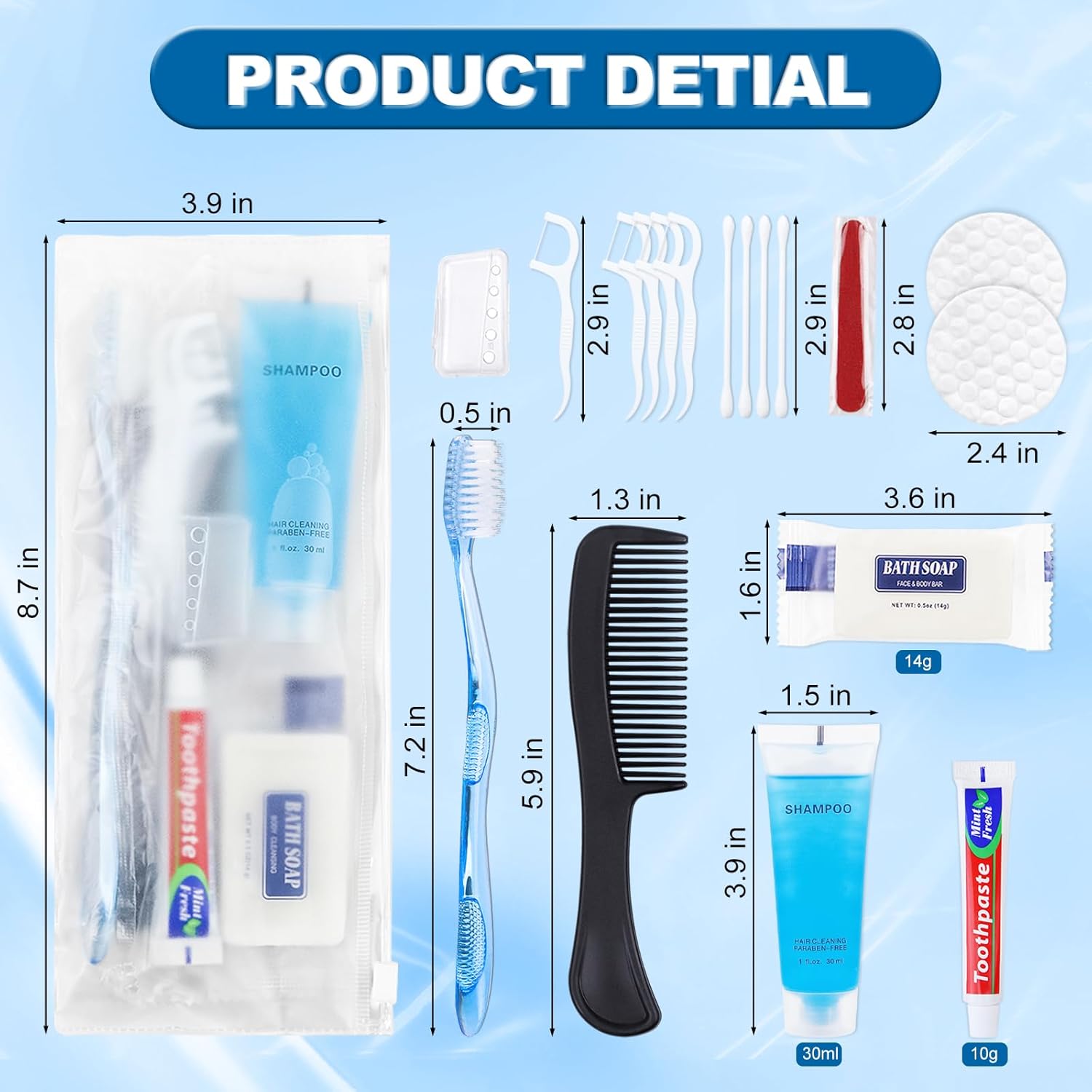 Imagen de Kit de aseo básico, empaquetado individualmente, kit de higiene personal a granel, suministros de cuidado para personas sin hogar, kit de aseo de tamaño de viaje para hombres y mujeres, bolsa