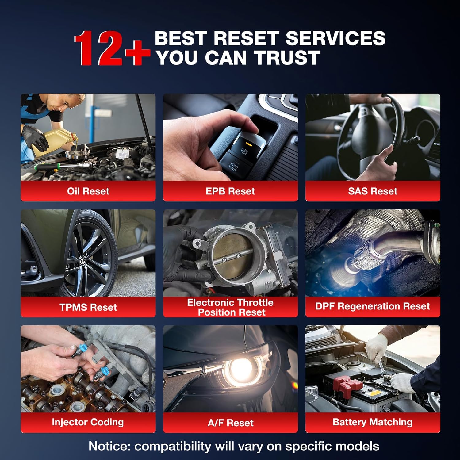 Imagen de Launch CRP129e Plus OBD2 Herramienta de diagnóstico de Coche con Todos los Sistemas, 12+reinicio ABS/EPB/DPF/SAS/TPMS Reset/Equilibrio de batería/codificación de inyector/Aceite/válvula de Acelerador