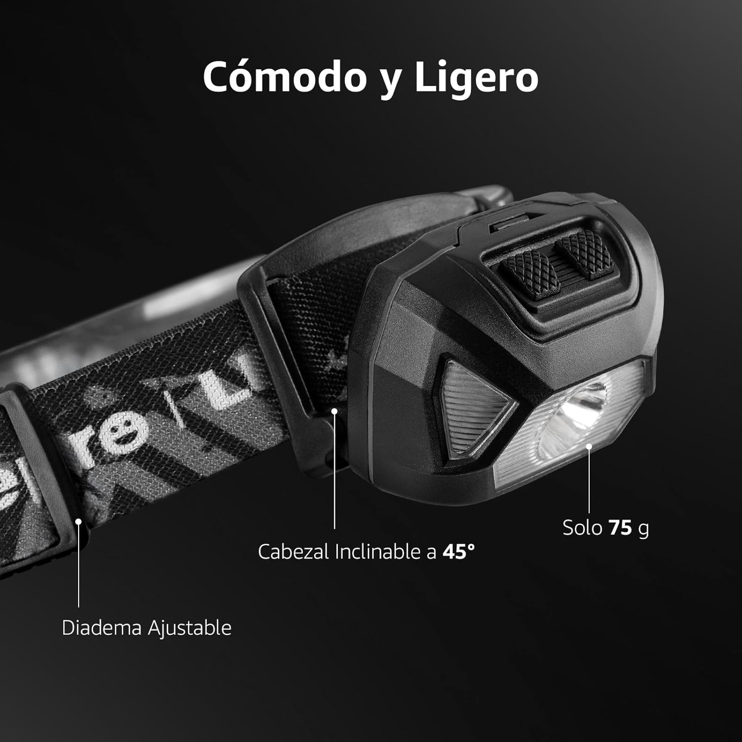 Imagen de Lepro Linterna Frontal LED Recargable 2000lux, Linterna Cabeza USB Recargable D500, 6 Modos de Luz con Luz Rojo, Impermeable IPX4, Luz Frontal Cabeza para Correr, Camping, Excursión, Pesca