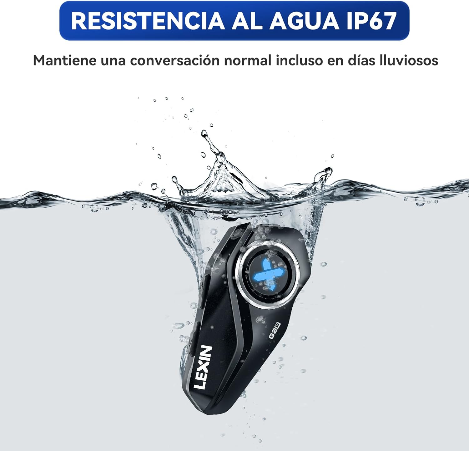 Imagen de LEXIN 2X G2P Intercomunicador Casco Moto Bluetooth con 4 Cubiertas Reemplazables, Sistema de Comunicación de 6 Vías para Motocicleta, Manos Libres para Motocicleta/ATV/Motonieve