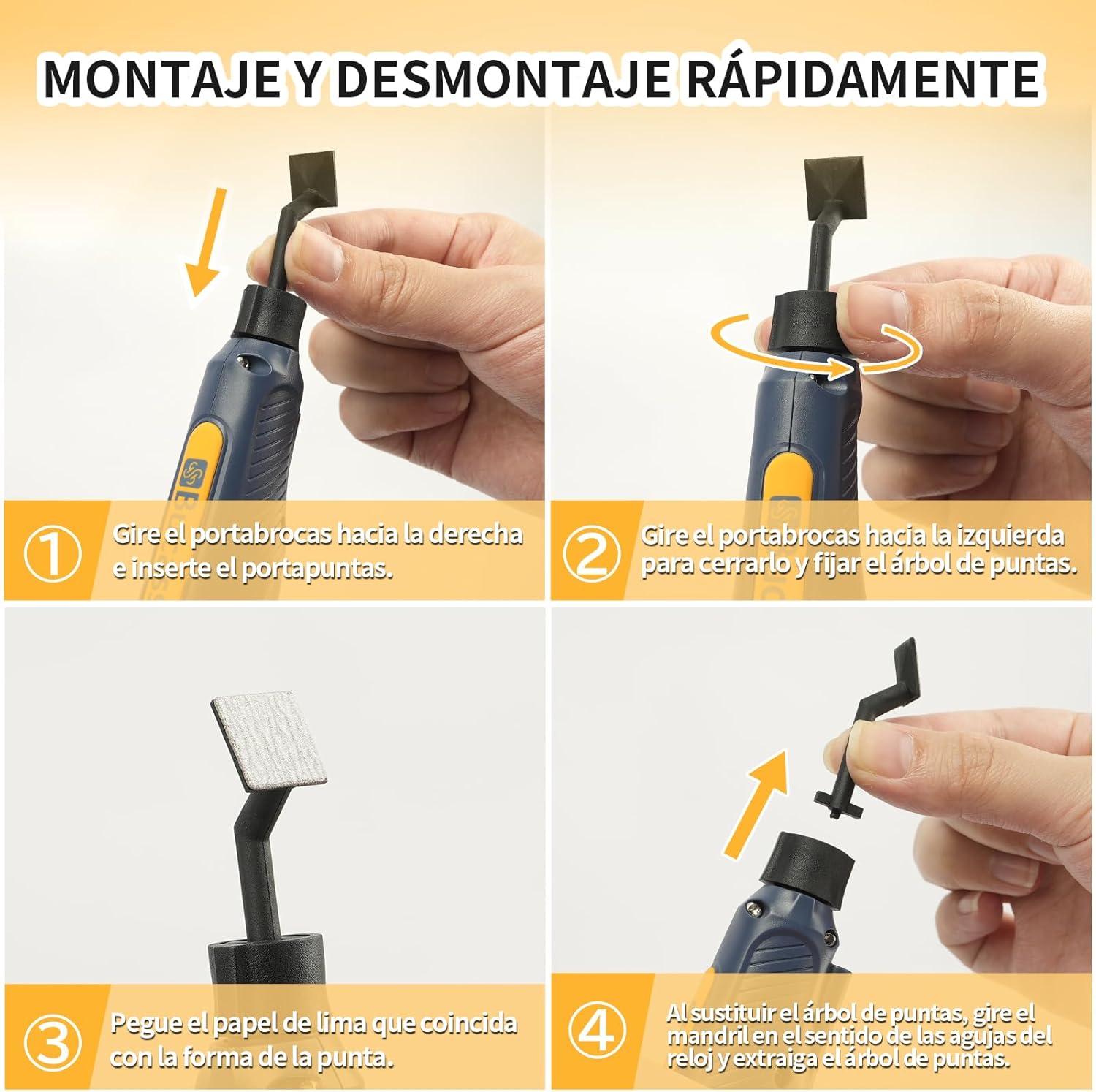 Imagen de Lijadora bolígrafo inalámbrica, 5 velocidades y carga USB con luz LED, herramienta eléctrica multiusos, mini lijadora eléctrica para lijado, pulido, acabado, manualidades de bricolaje