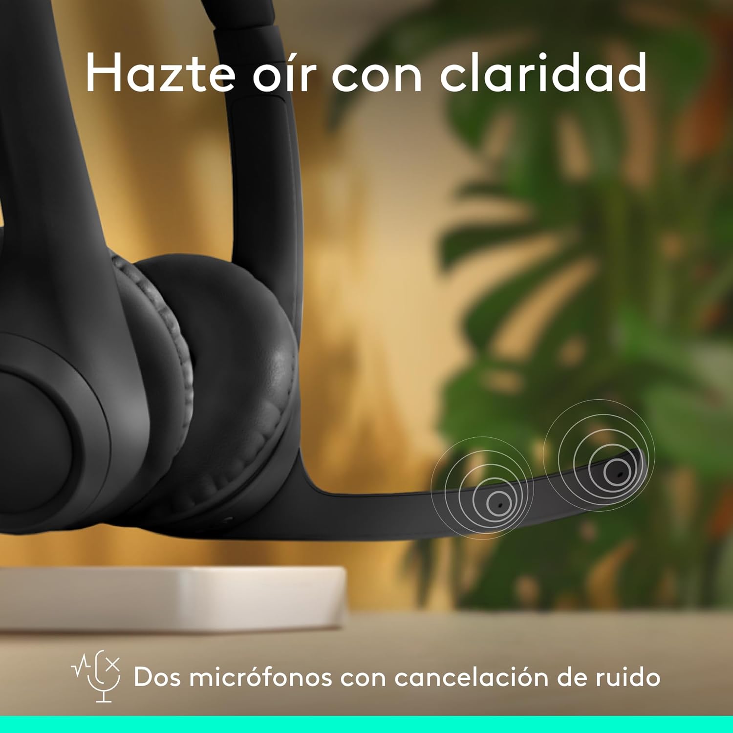 Imagen de Logitech Zone 300, Auriculares con micrófono Bluetooth inalámbricos con cancelación de Ruido, compatibles con Windows, Mac, Chrome, Linux, iOS, iPadOS, Android - Negro