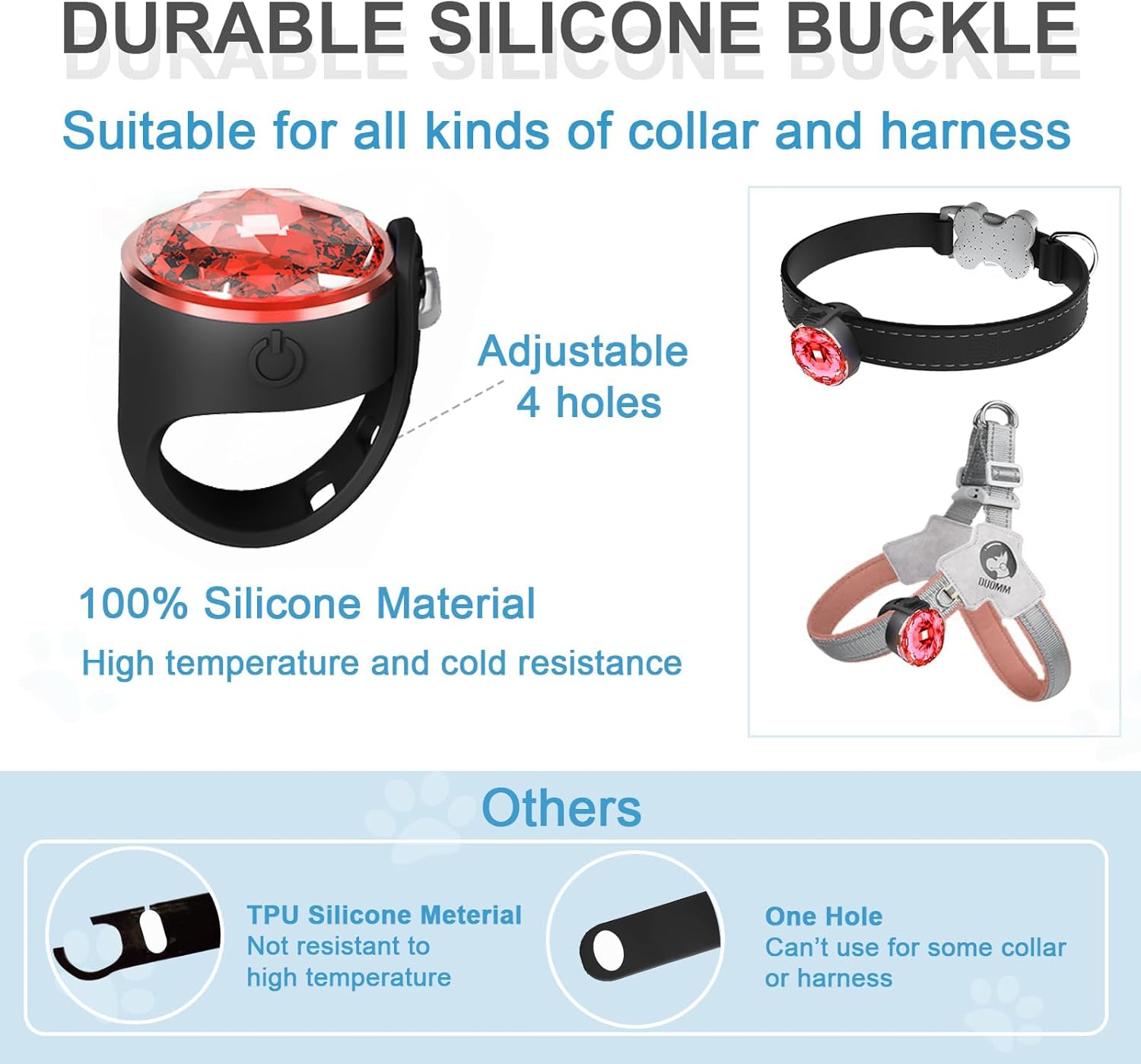 Imagen de LUZ PET: luz impermeable para perros, duradera y perfecta para paseos nocturnos, X.S.M.L, Plástico, Diamante