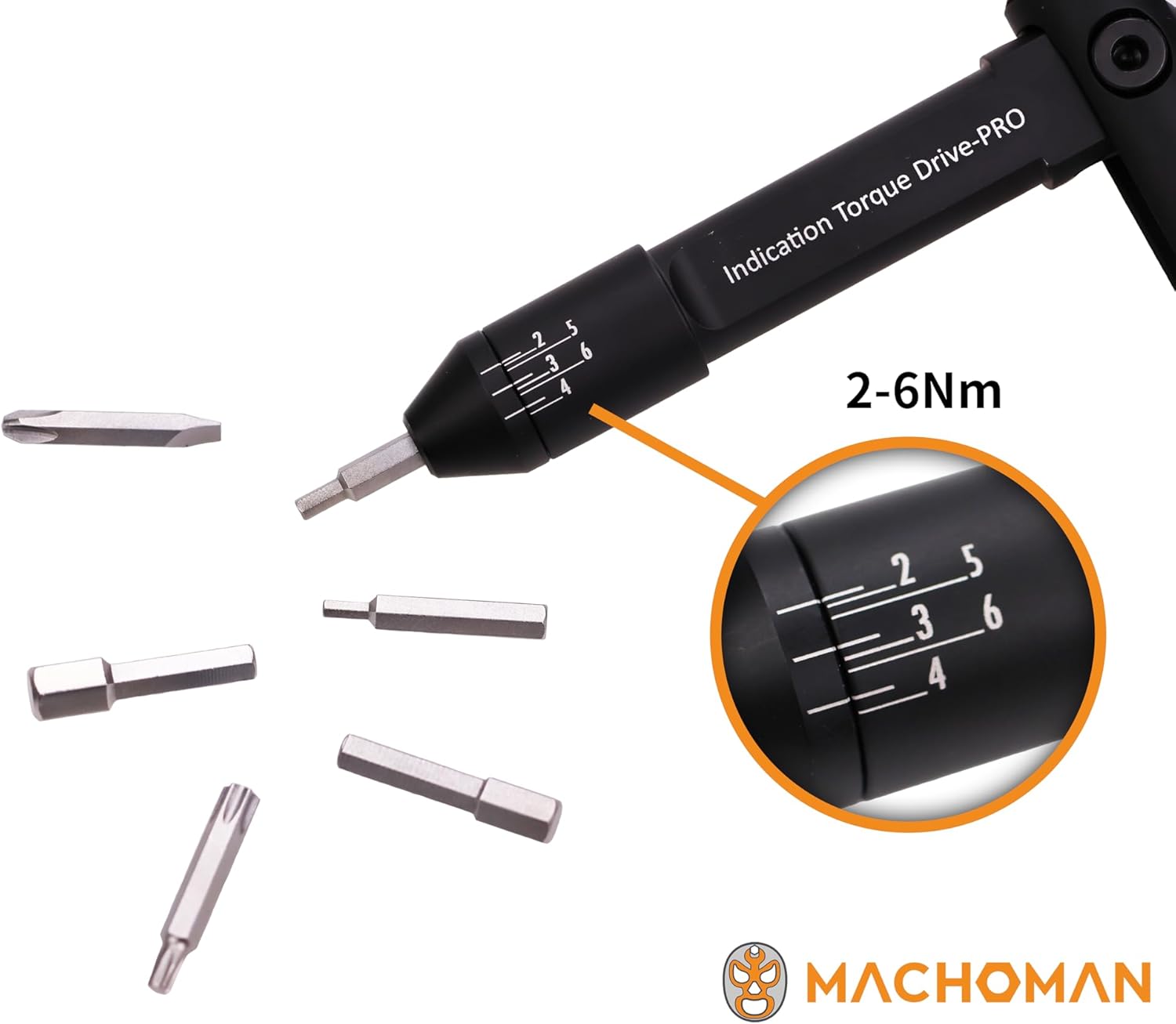 Imagen de MACHOMAN Destornillador Dinamométrico con Indicador 2–6 Nm, Compacto y Plegable para un Almacenamiento Fácil, Herramienta de Apriete de Precisión, TQW2433T