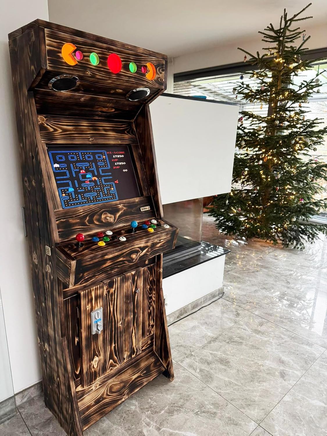 Imagen de Máquina Arcade Retro - Hecho a Mano (Madera) – 2 Jugadores, +4000 Juegos clásicos, Pantalla LCD de 22